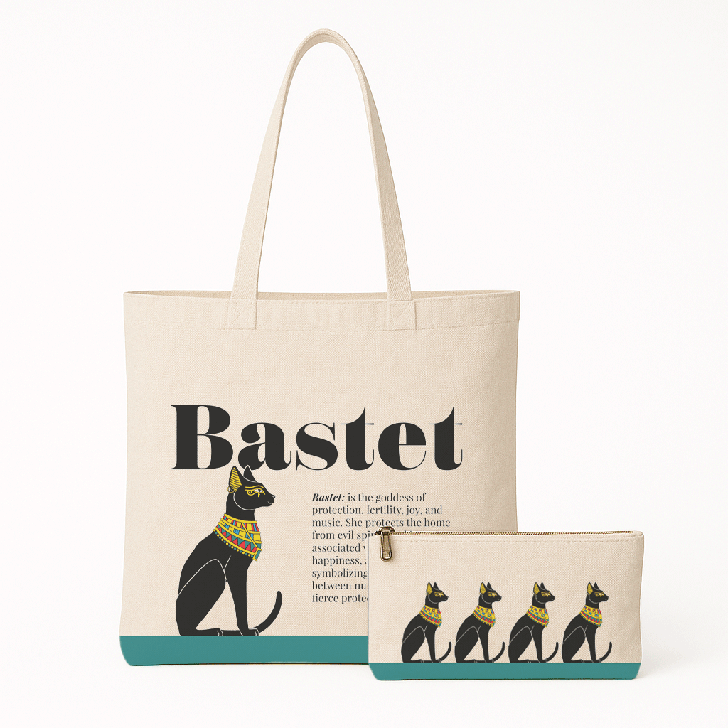 Ancient Egyptian - Tote Bag + Pouch - Bastet