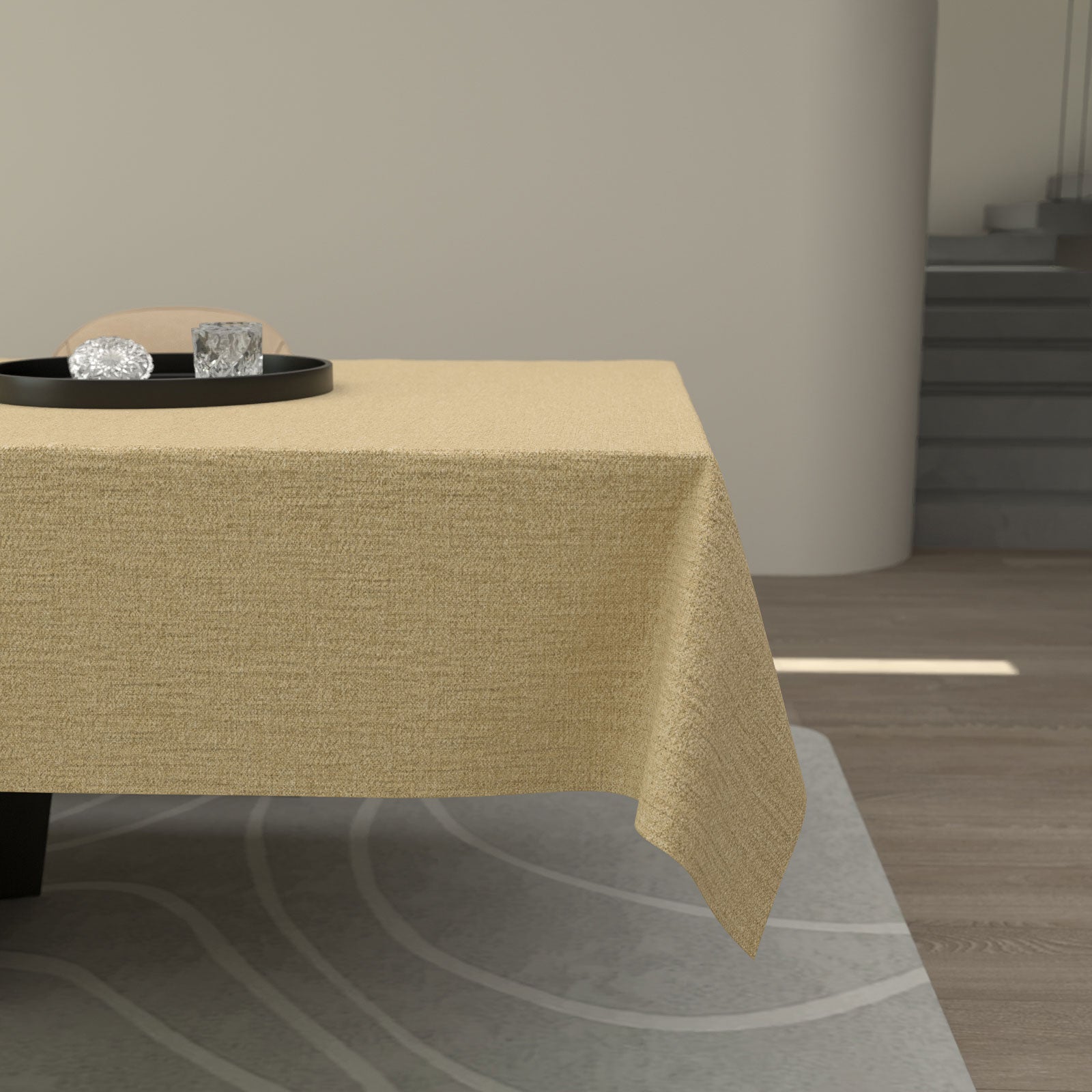 مفرش طاولة من الكتان - بيچ