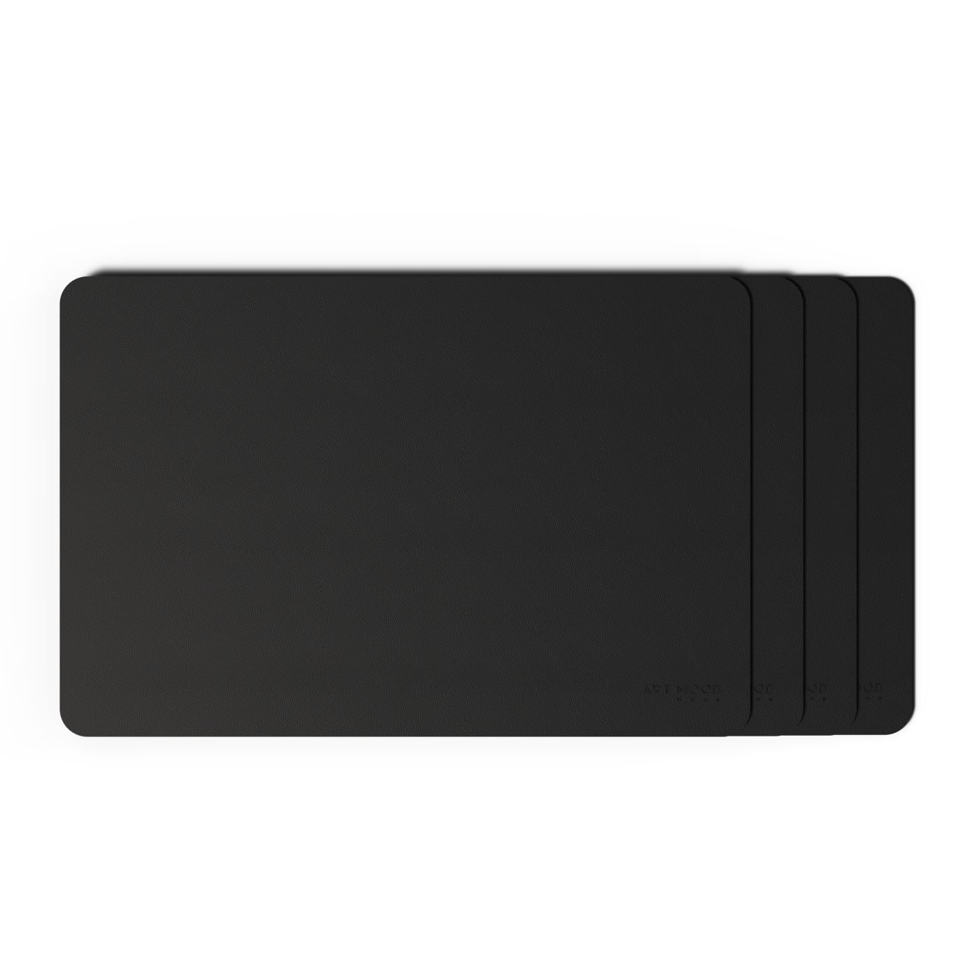 قواعد اطباق من الجلد مع حامل معالق و شوك - اسود