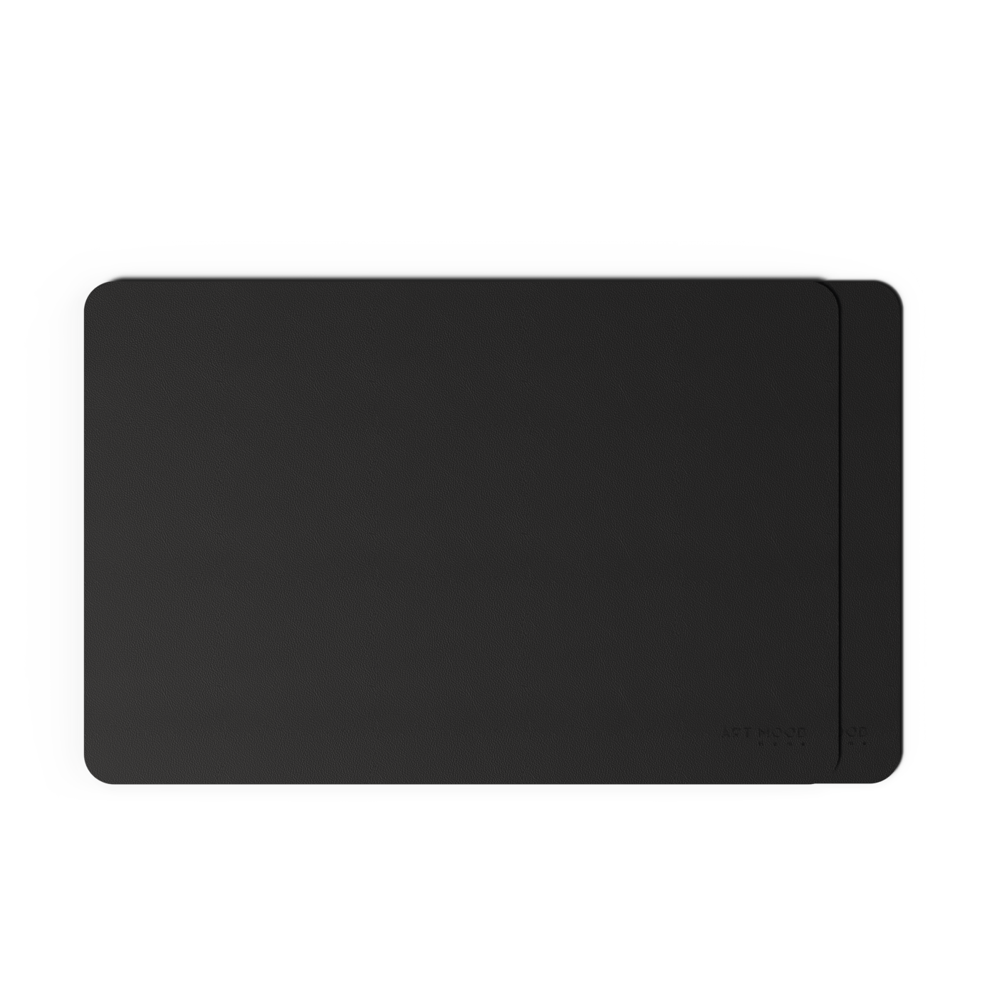 قواعد اطباق من الجلد مع حامل معالق و شوك - اسود