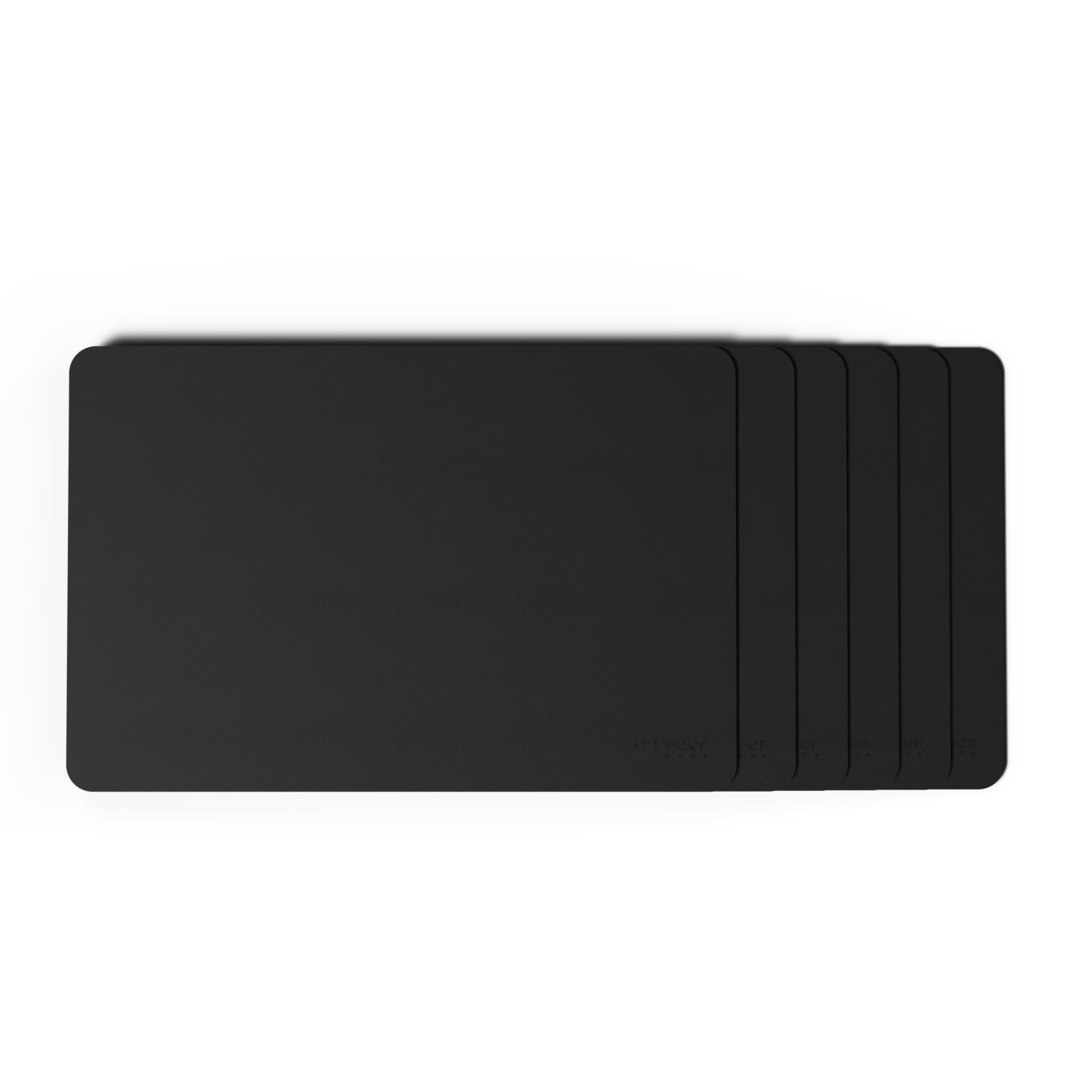 قواعد اطباق من الجلد مع حامل معالق و شوك - اسود