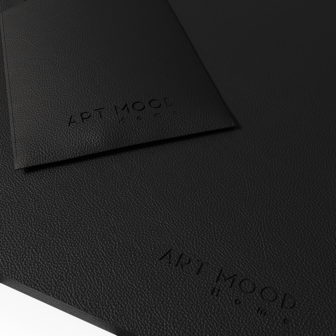 Leather Placemats & Cover holder - Black