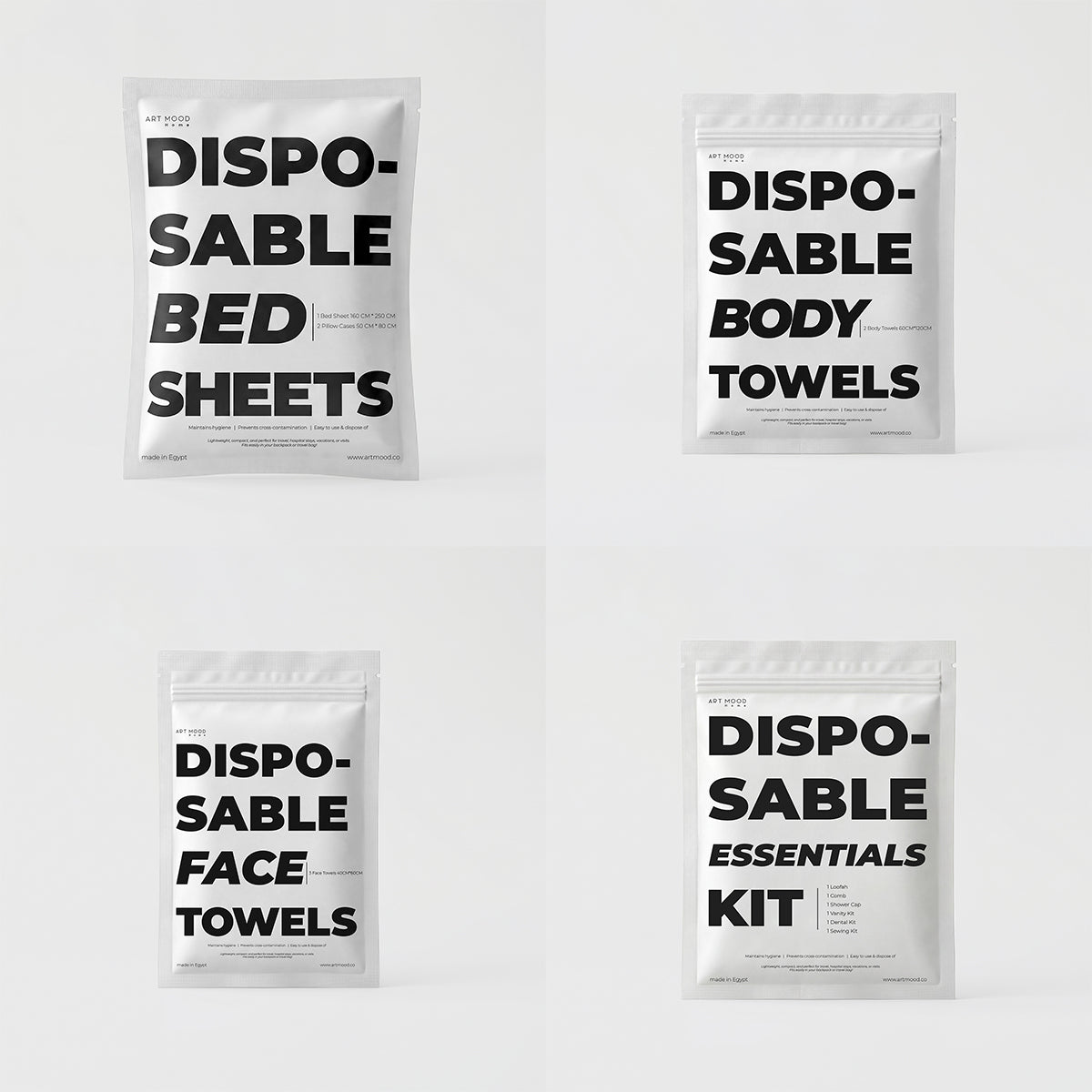 Disposable Guest Bundle | Bed Sheet, Towels & Essentials Kit