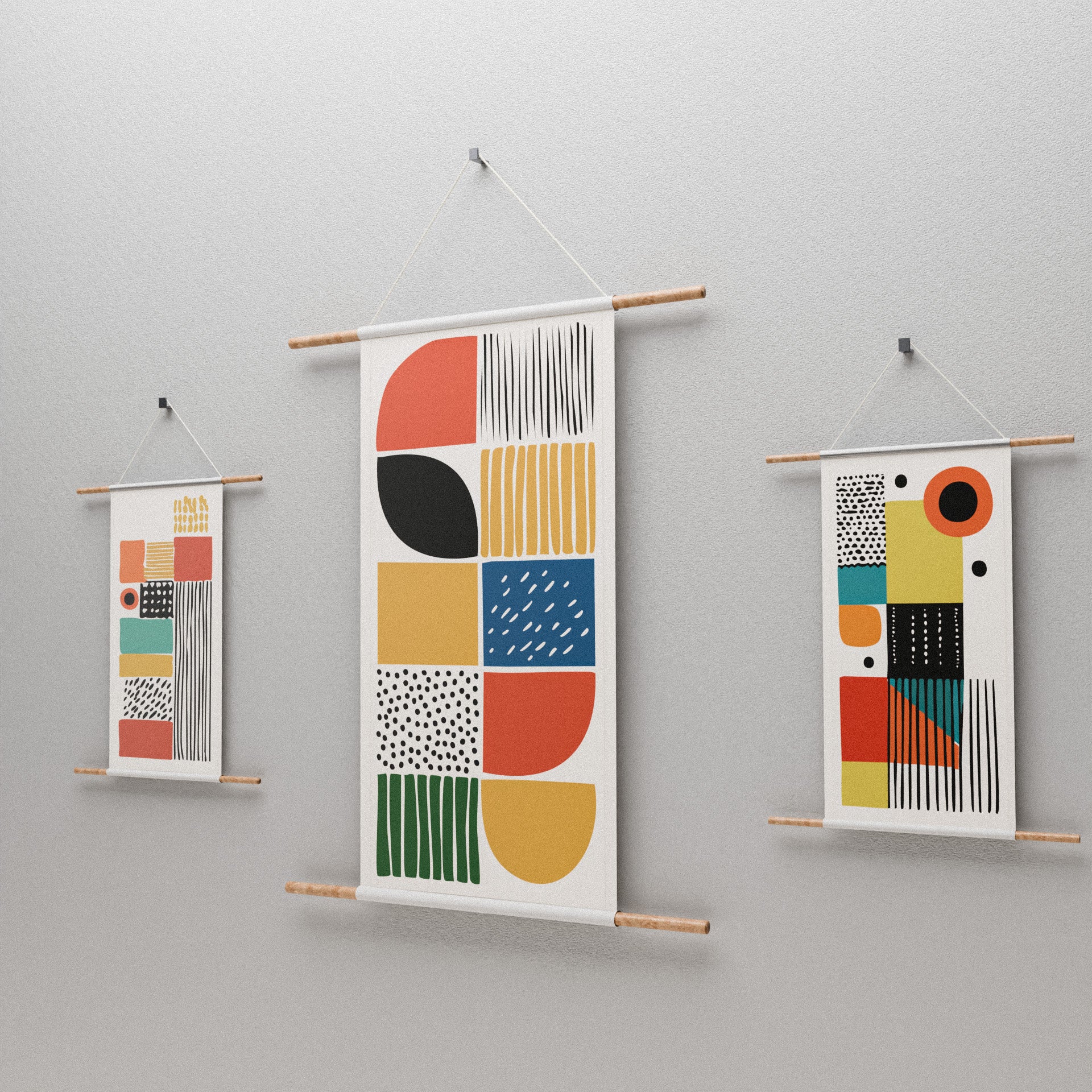 Retro Fabric Poster Set