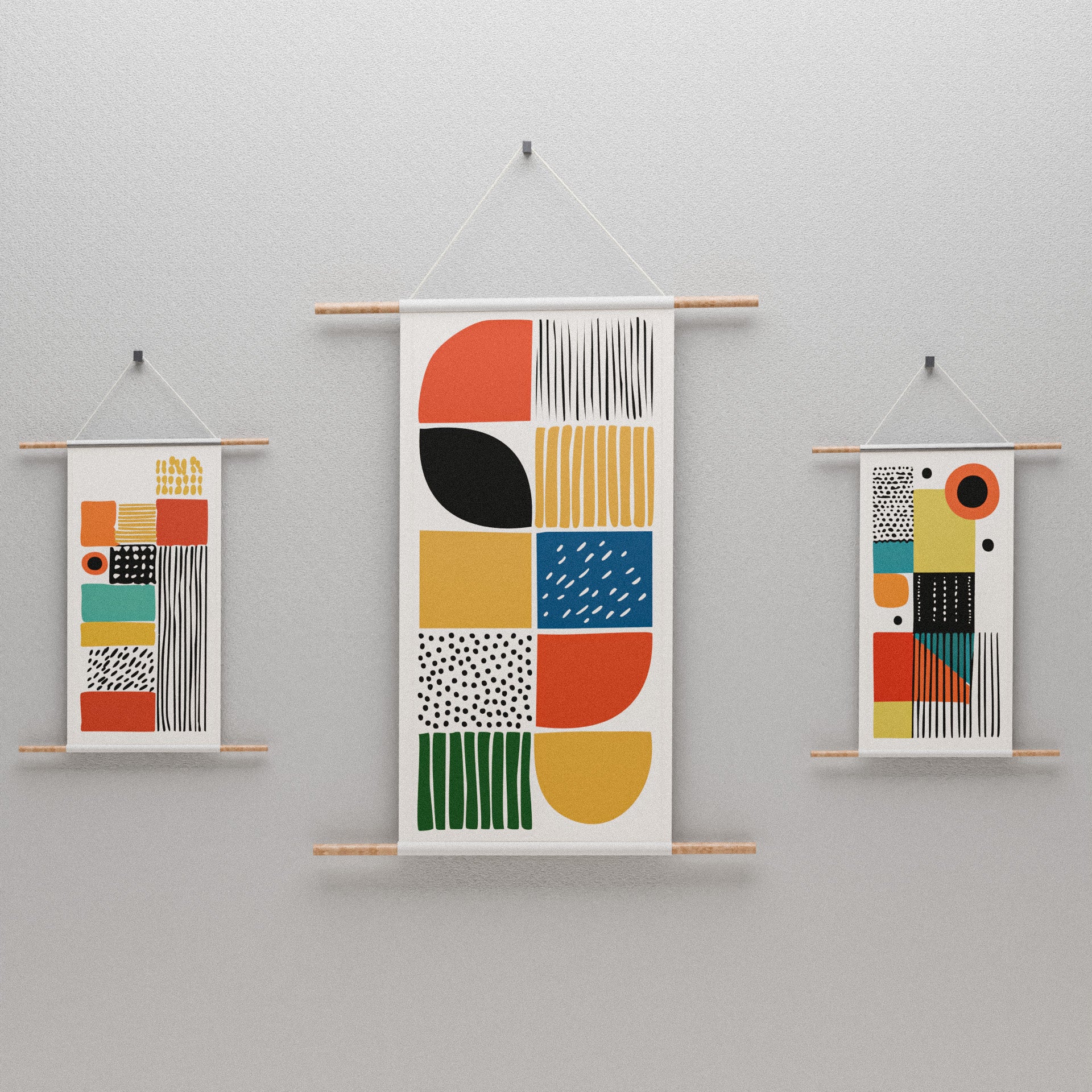 Retro Fabric Poster Set