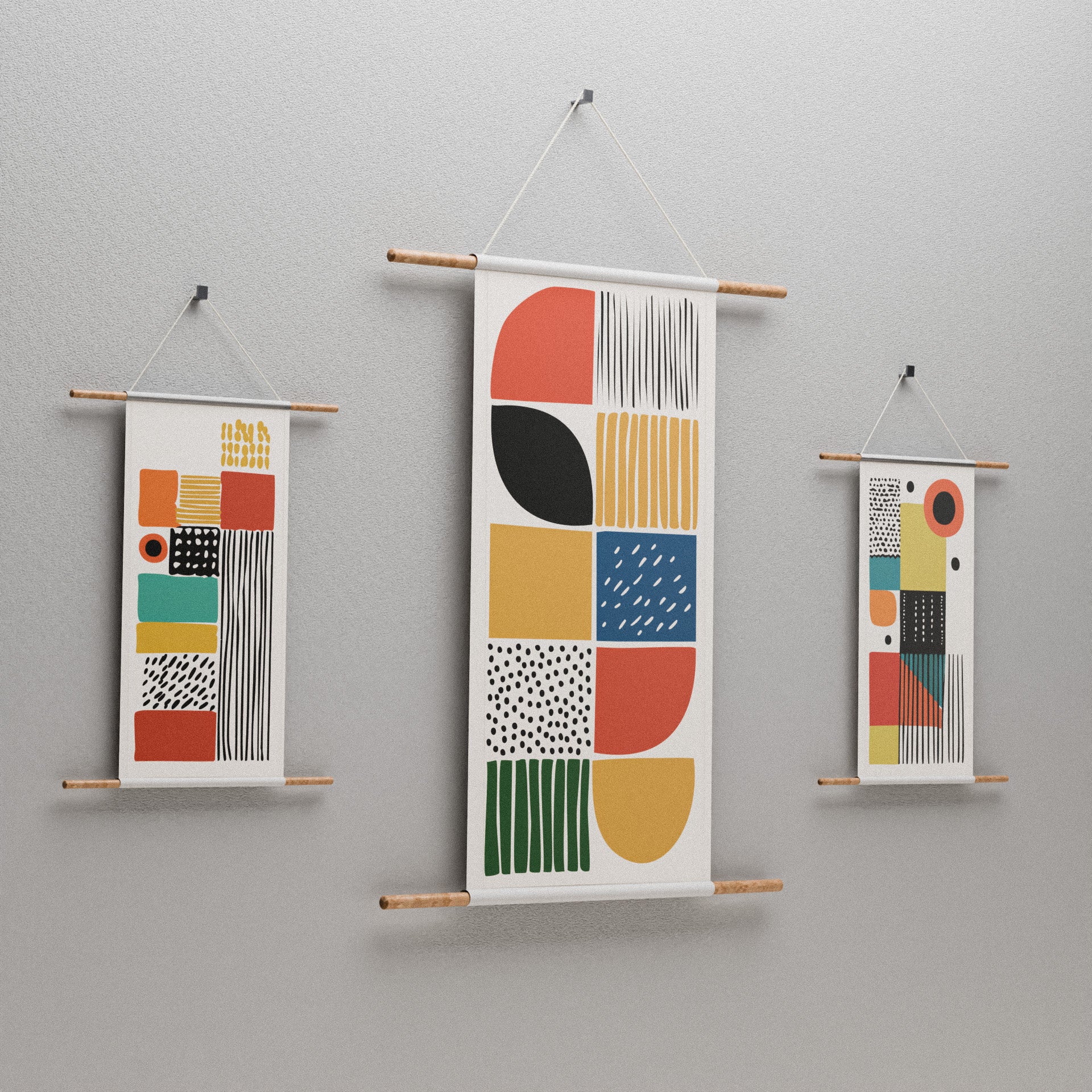 Retro Fabric Poster Set