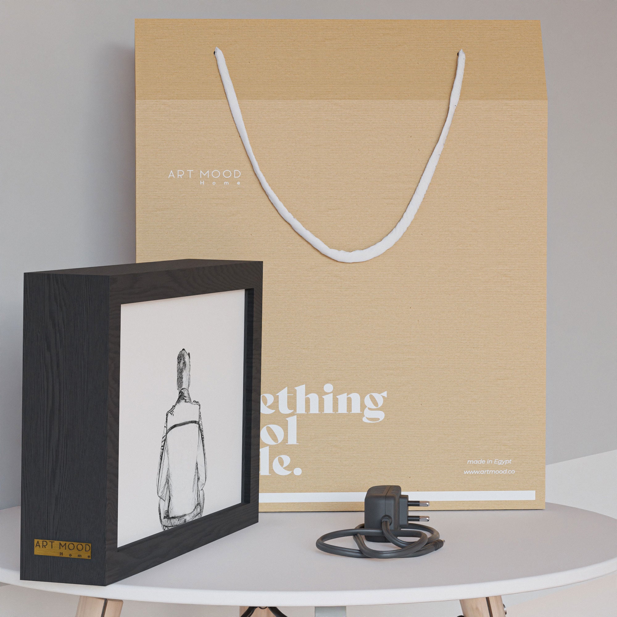 2 in 1 Photo Lighting Frame - Man in Mountains