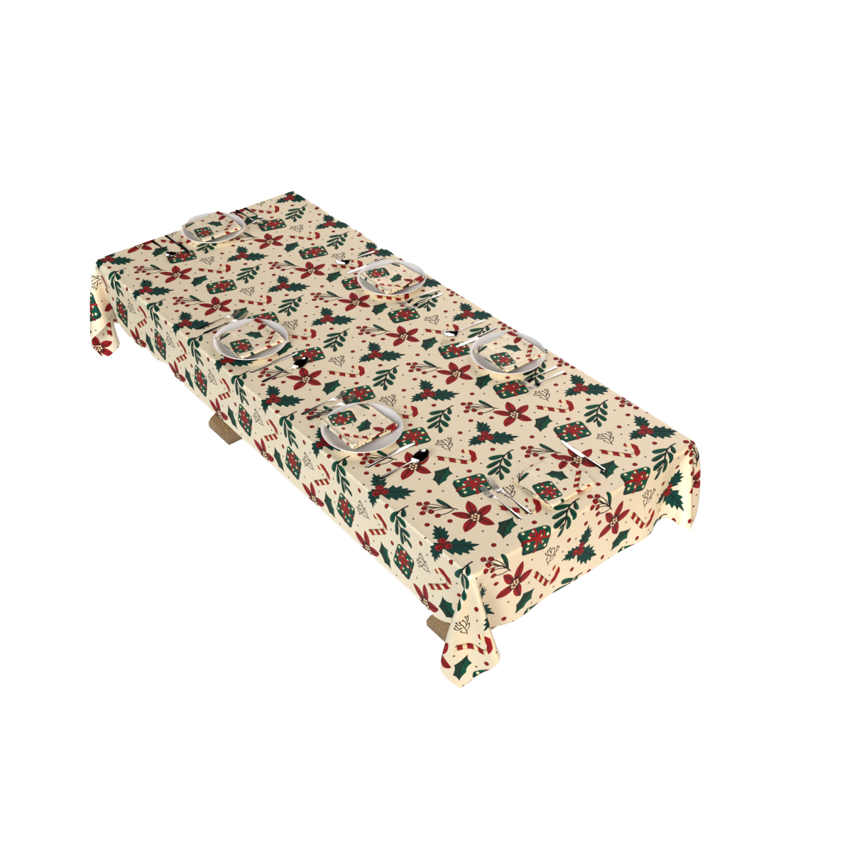 Christmas 12 Tablecloth & Napkins Set