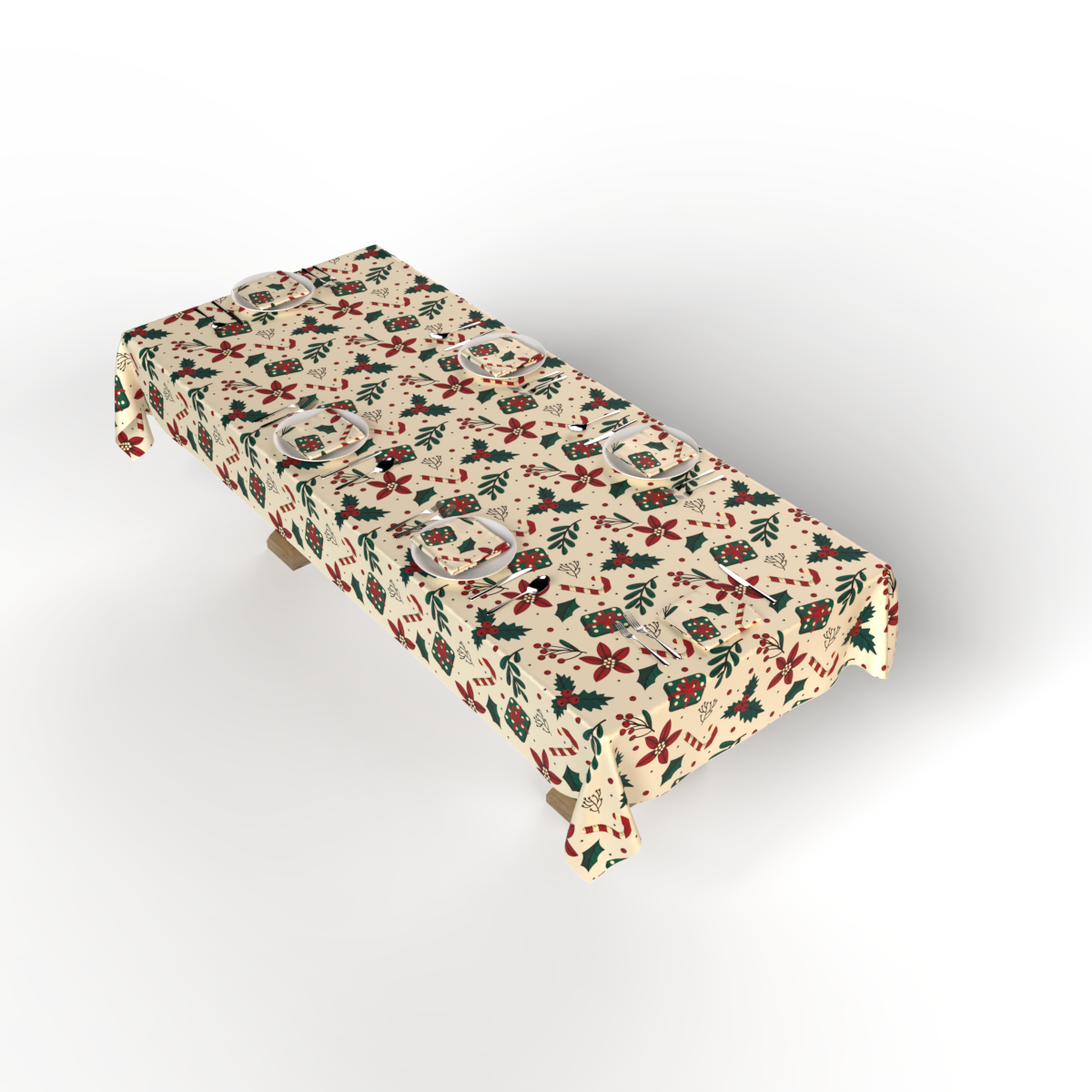 Christmas 12 Tablecloth & Napkins Set