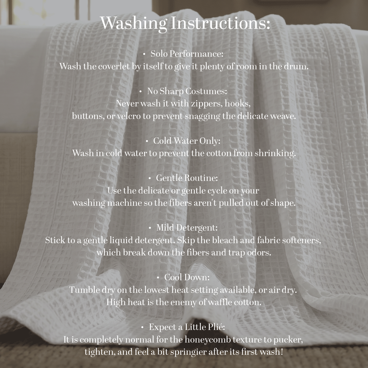 Coverlet - Waffle Weave 100% Cotton