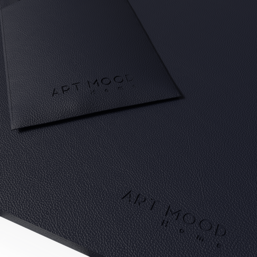 Leather Placemats & Cover holder - Dark Blue