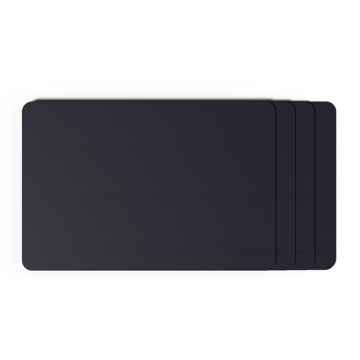 قواعد اطباق من الجلد مع حامل معالق و شوك - كحلي