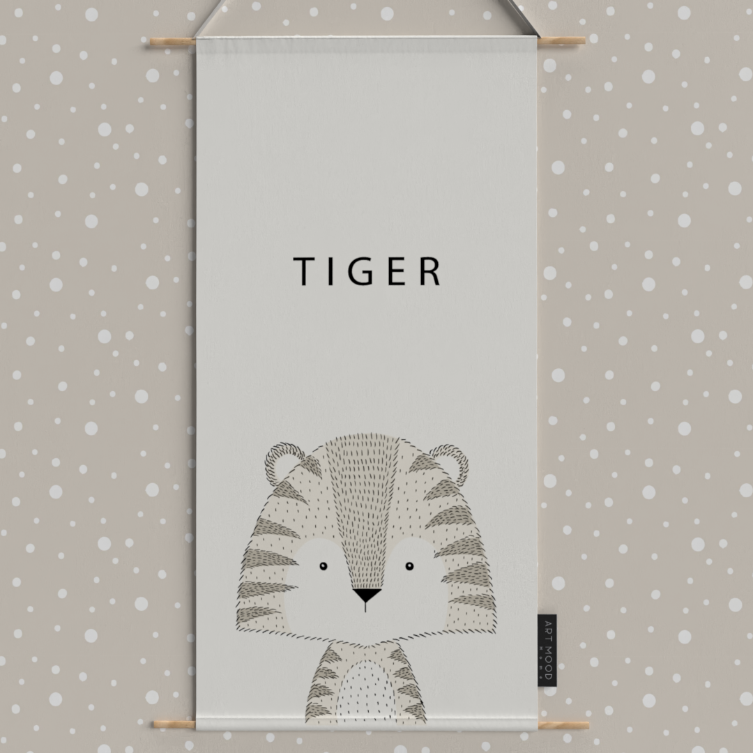 Elephant, Lion & Tiger Fabric Posters Set