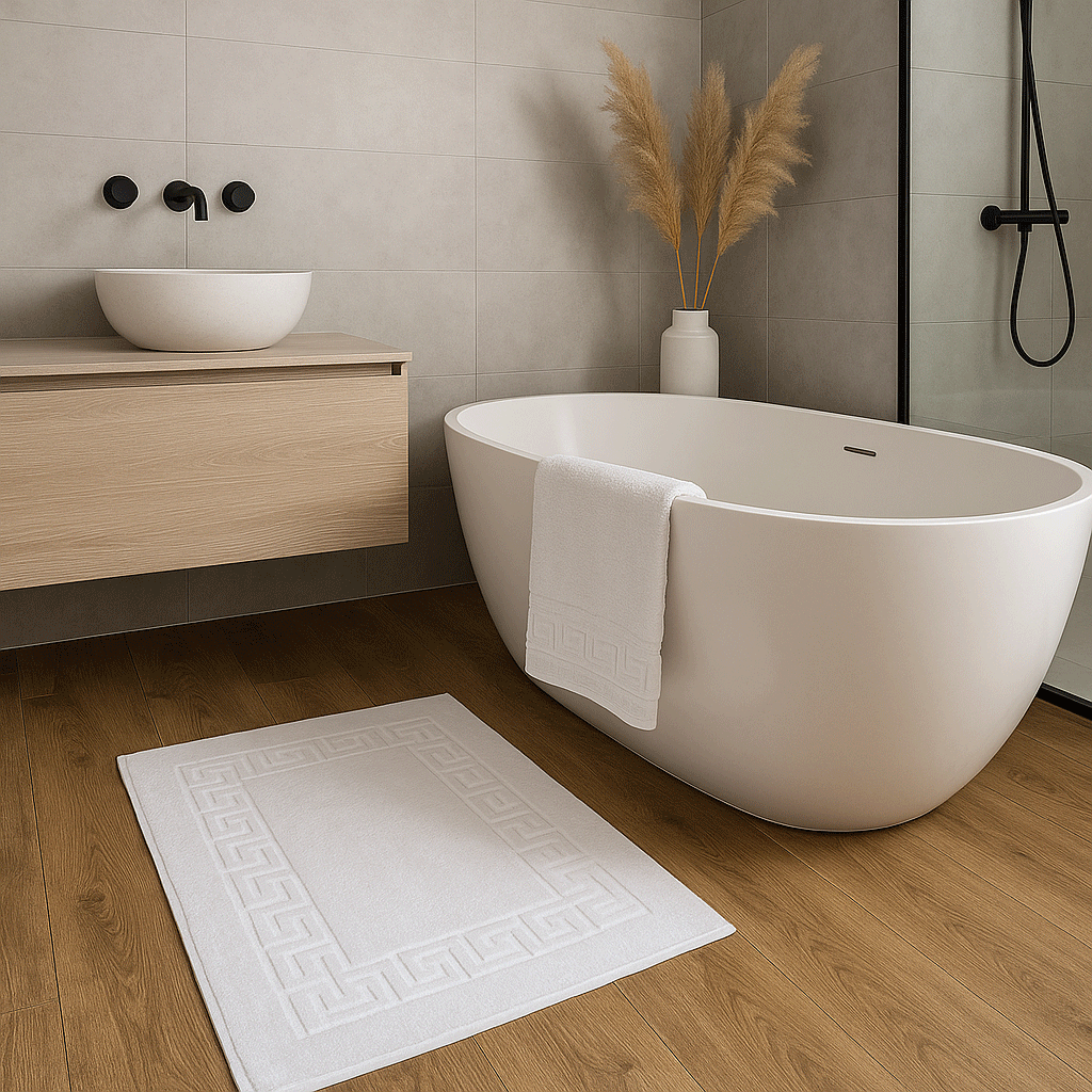 دواسة حمام فندقية من القطن - أبيض 850 جرام للمتر المربع