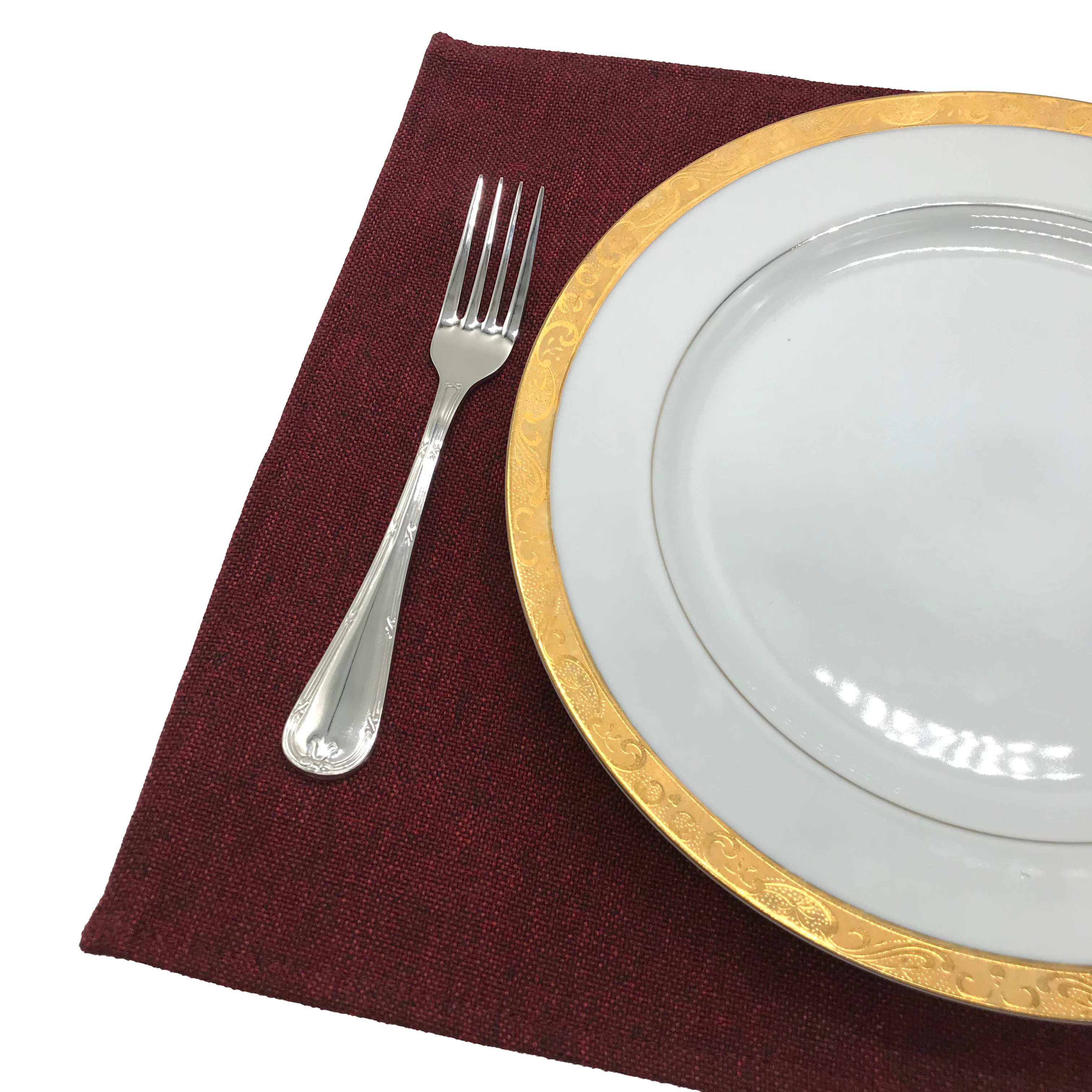 Linen Placemats & Runner Set - Dark Red