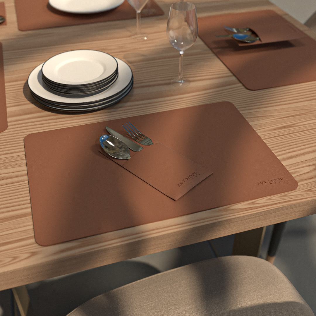 Leather Placemats & Cover holder - Havan