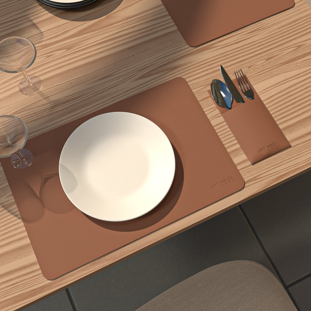 Leather Placemats & Cover holder - Havan
