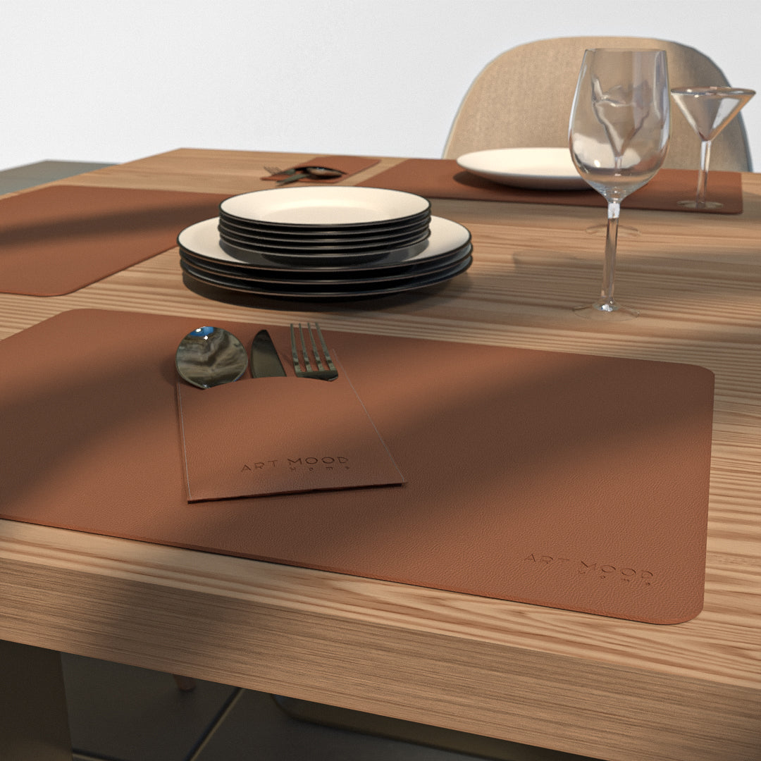 Leather Placemats & Cover holder - Havan