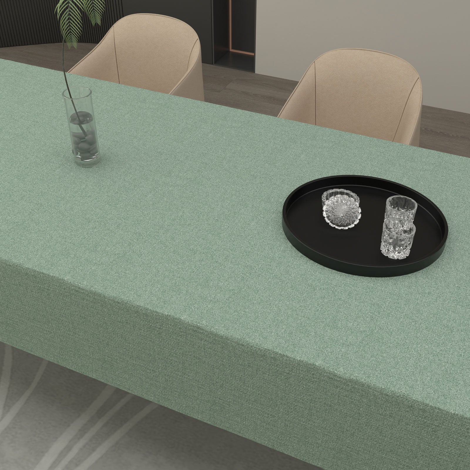 مفرش طاولة من الكتان - أخضر