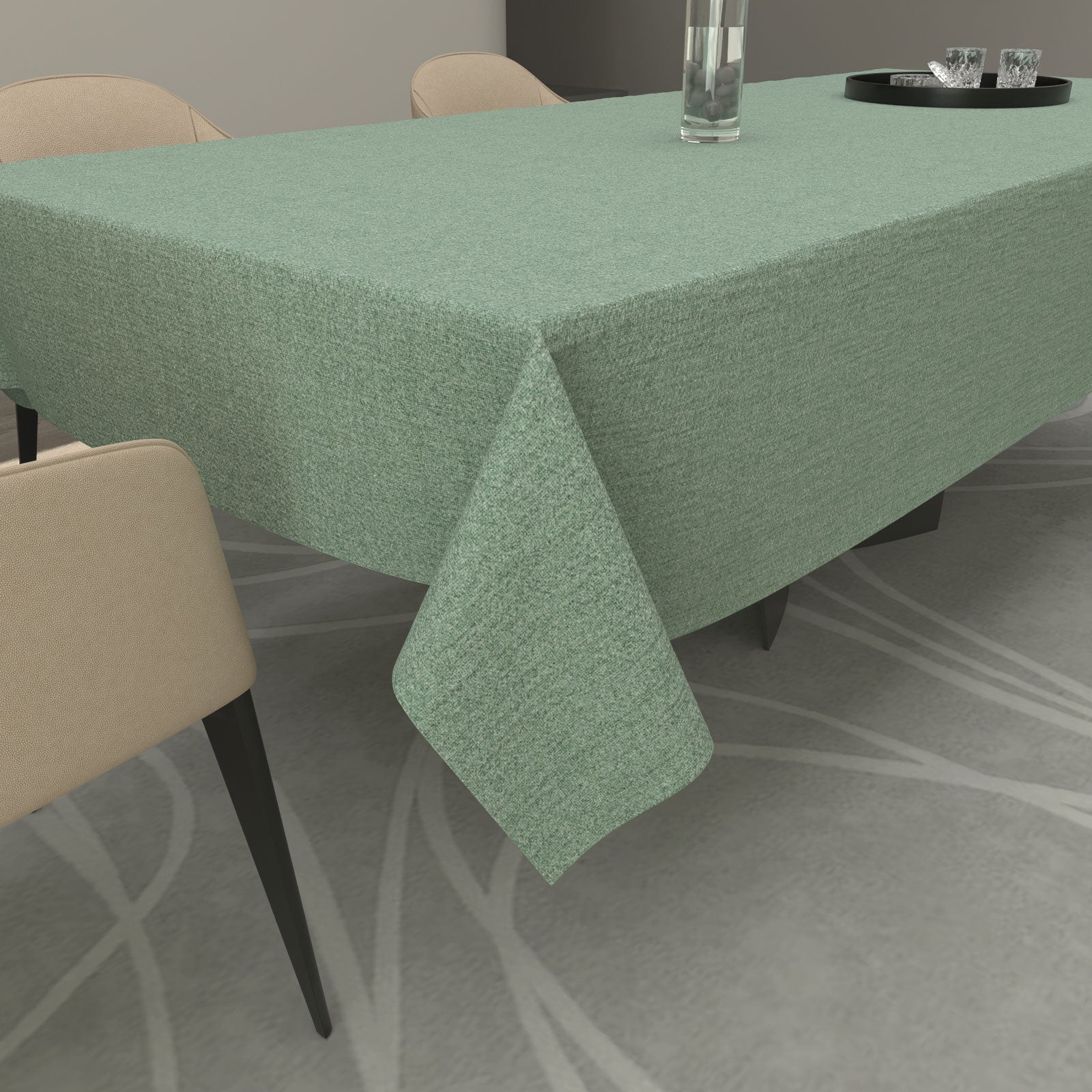مفرش طاولة من الكتان - أخضر