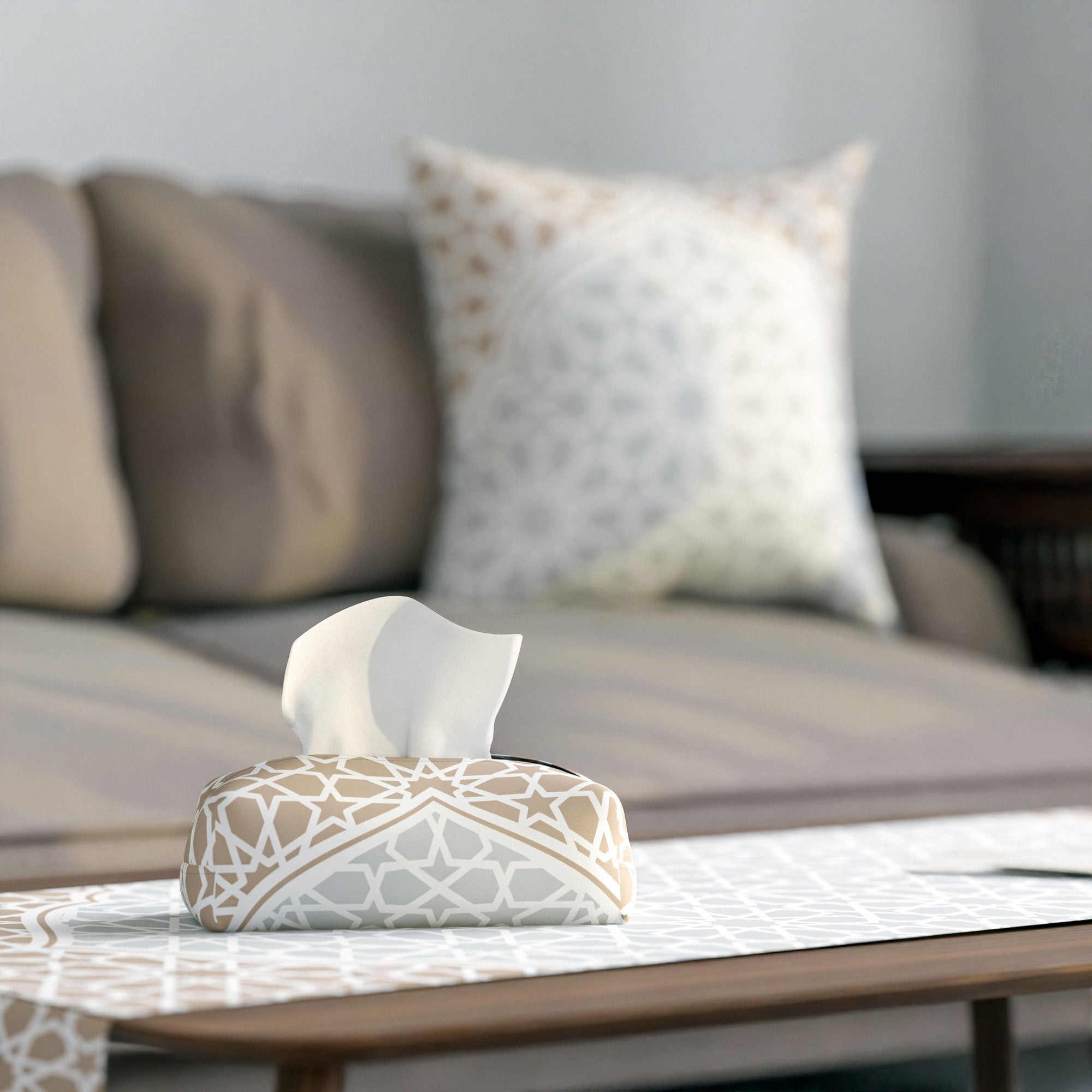 Morish ( Runner + 2 Cushion Cover + 4 Coasters + 3 Fabric Posters + Tissue Box) Bundle