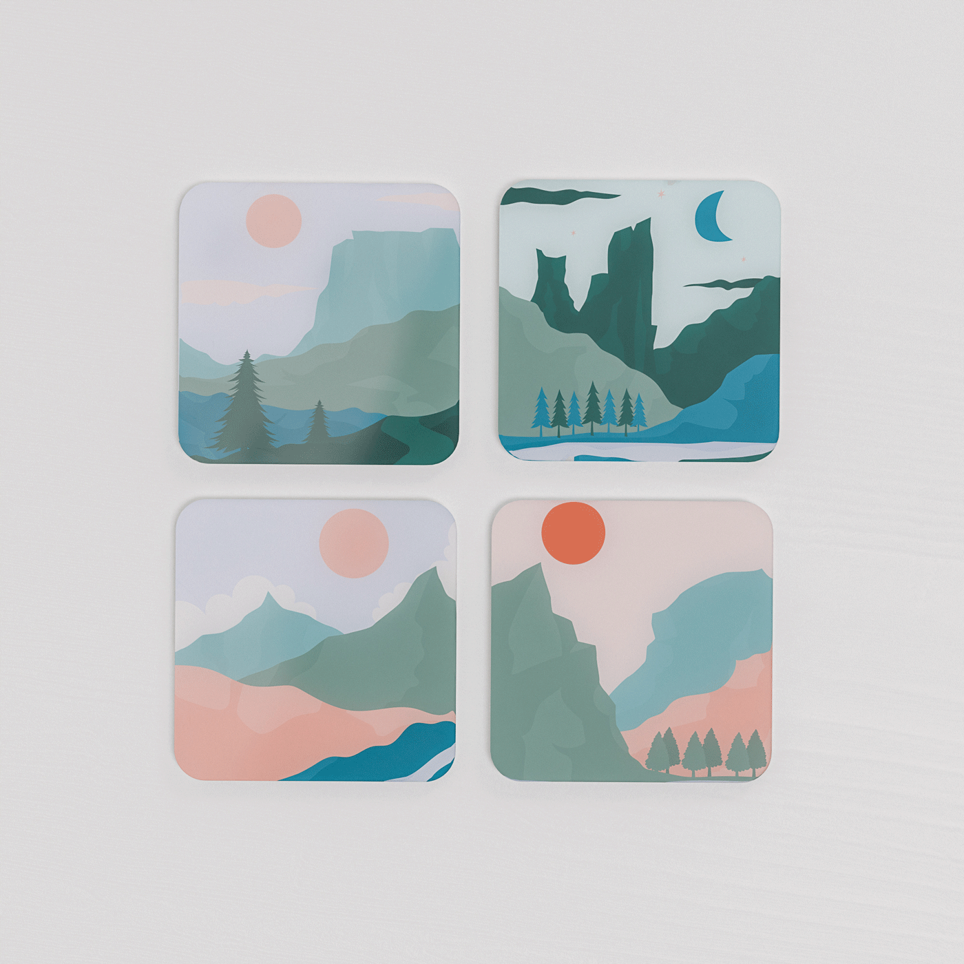 Mountains - Acrylic Coaster Set