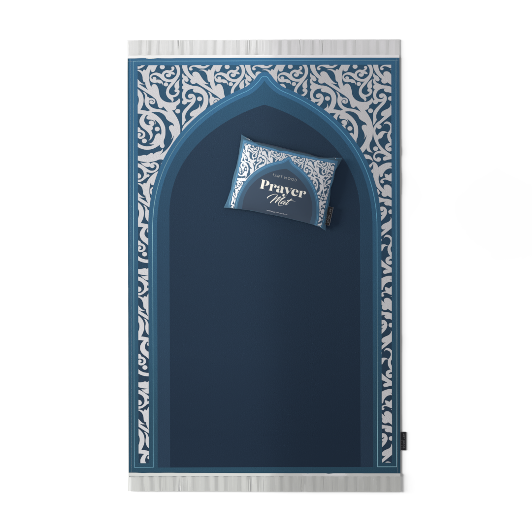 Prayer Mat AL-Hedaya Blue - Velvet