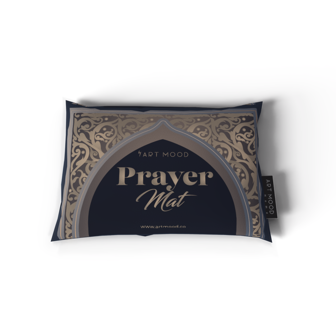 Prayer Mat AL-Hedaya Dark Blue & Beige - Velvet
