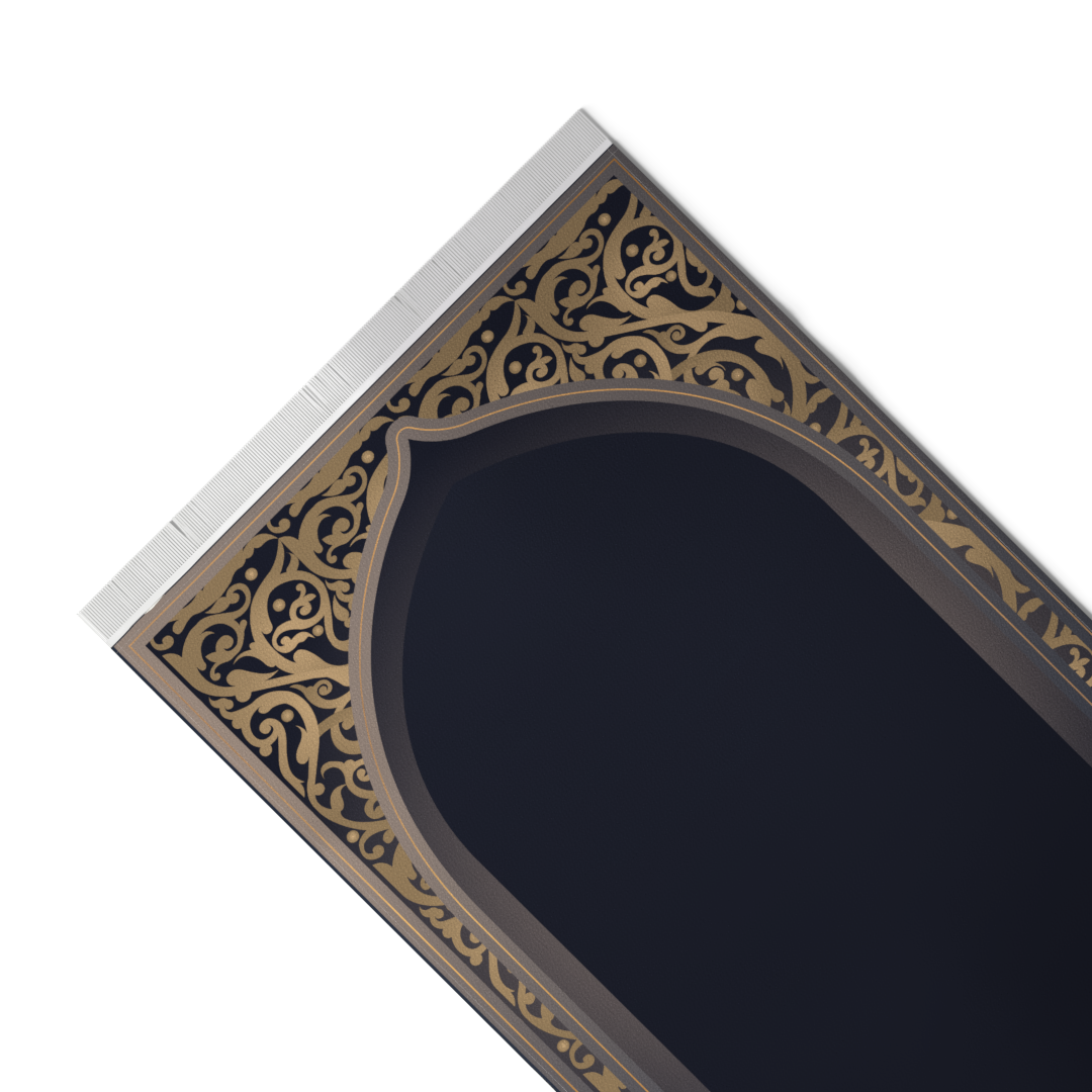 Prayer Mat AL-Hedaya Dark Blue & Gold - Velvet