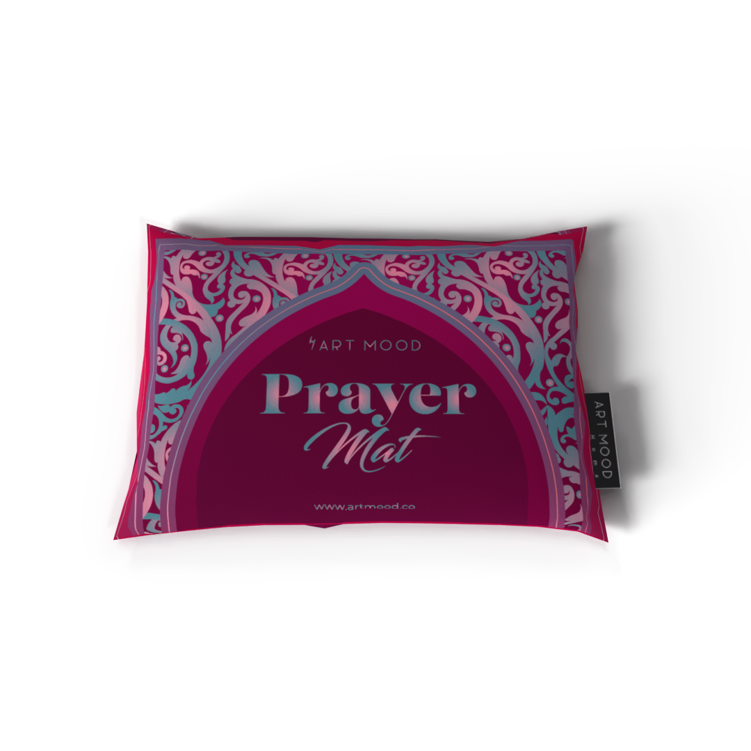 Prayer Mat AL-Hedaya Dark Fuchsia & Turquoise - Velvet
