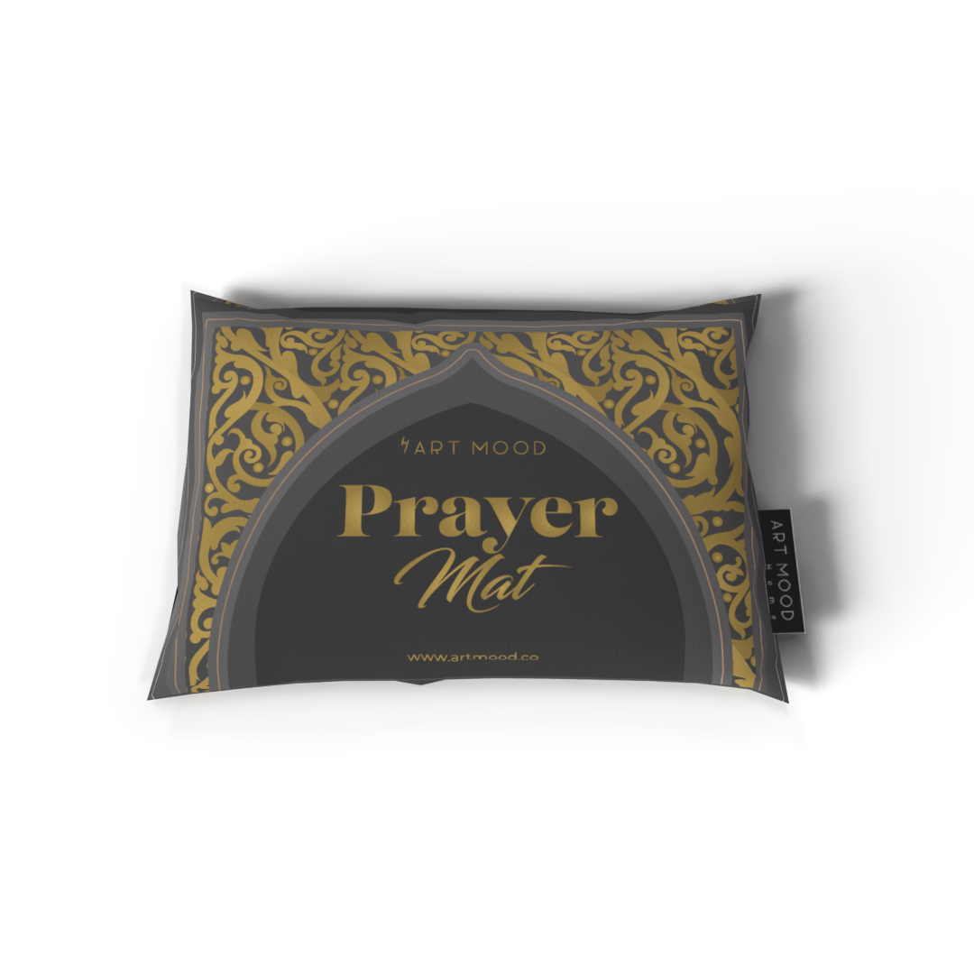 Prayer Mat AL-Hedaya Grey & Gold - Velvet