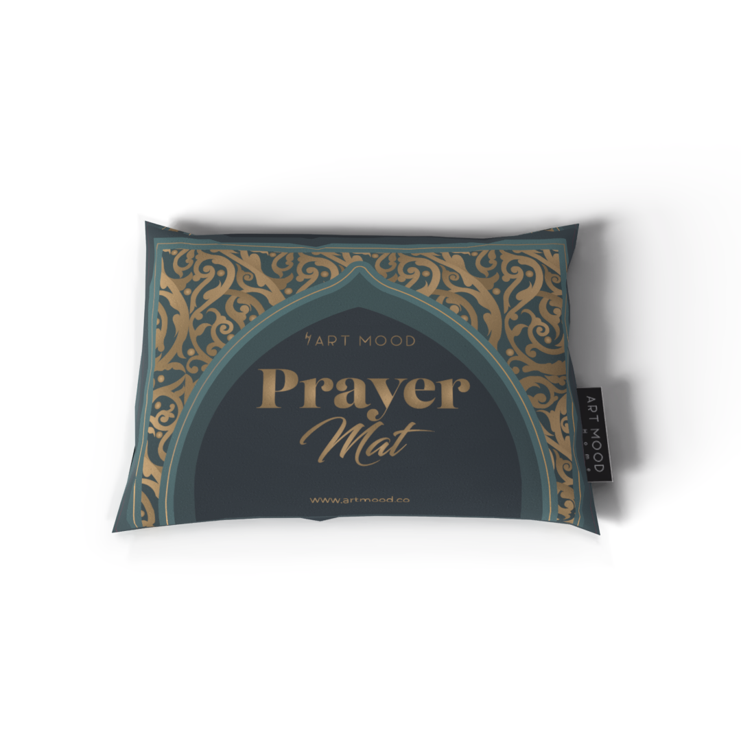Prayer Mat AL-Hedaya Teal & Gold - Velvet