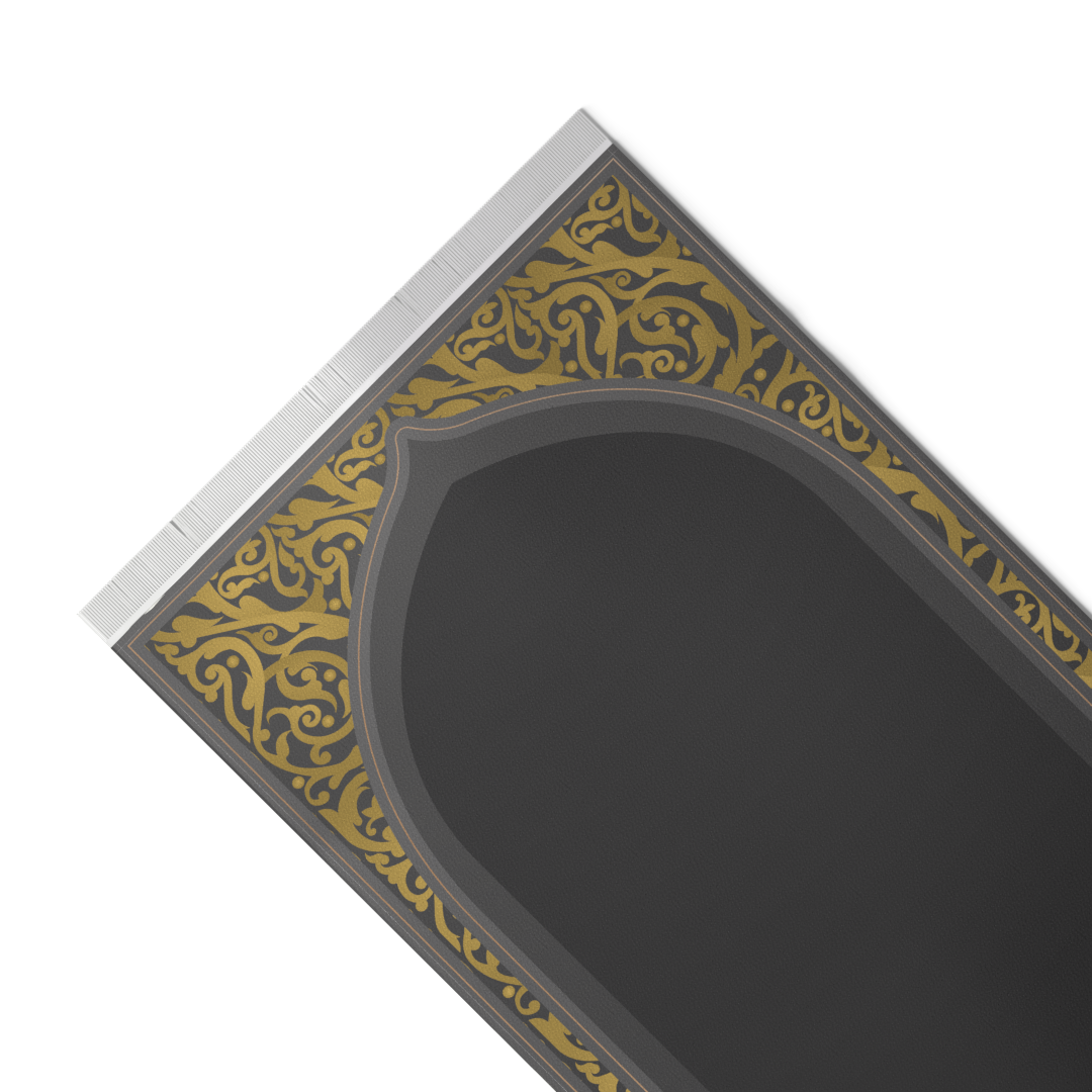 Prayer Mat AL-Hedaya Grey & Gold - Velvet