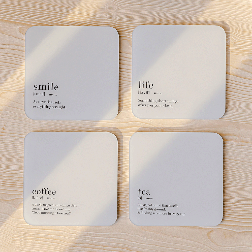 Nouns - Acrylic Coaster Set