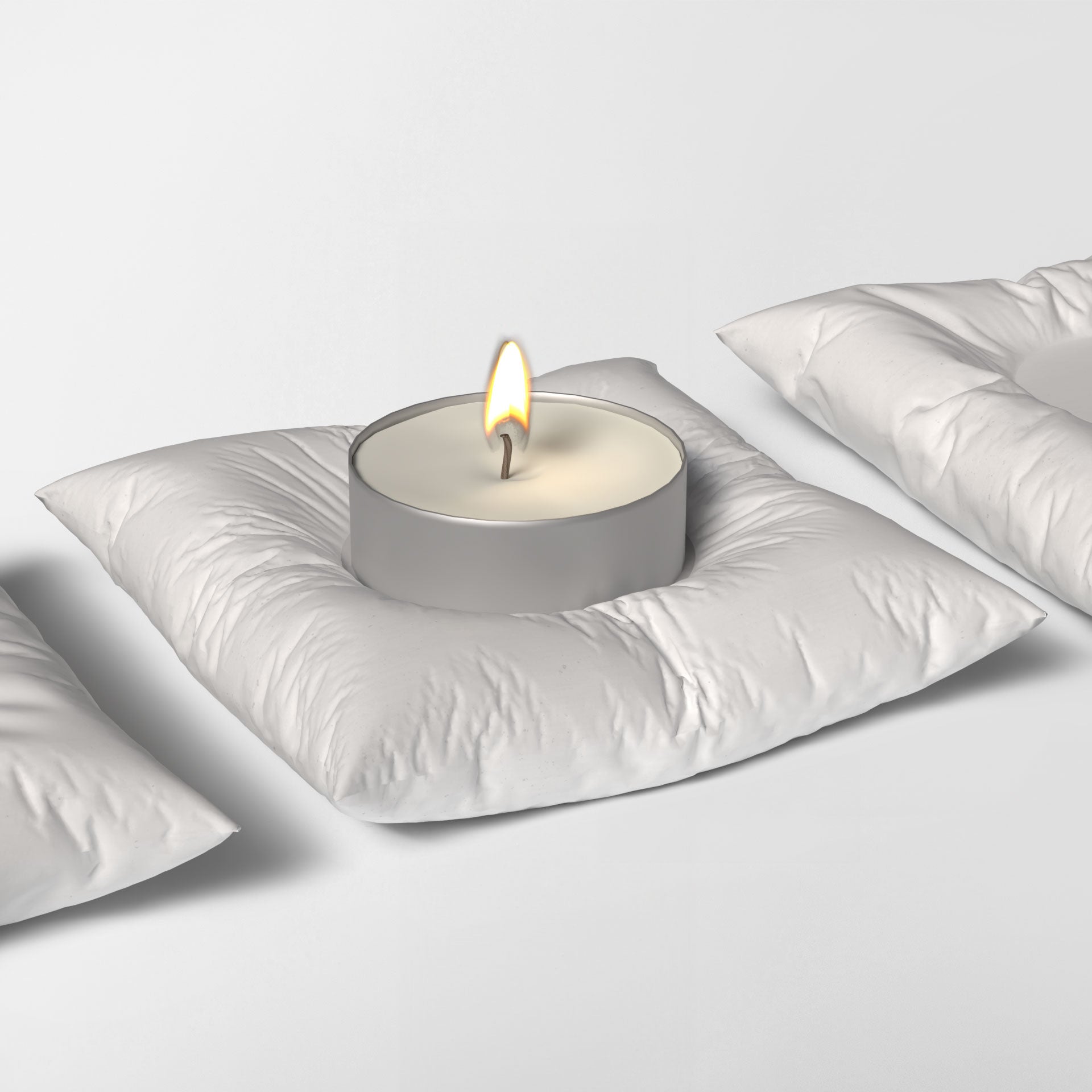 Handmade Cement Pillow Shape Candle Holder - Set of 3