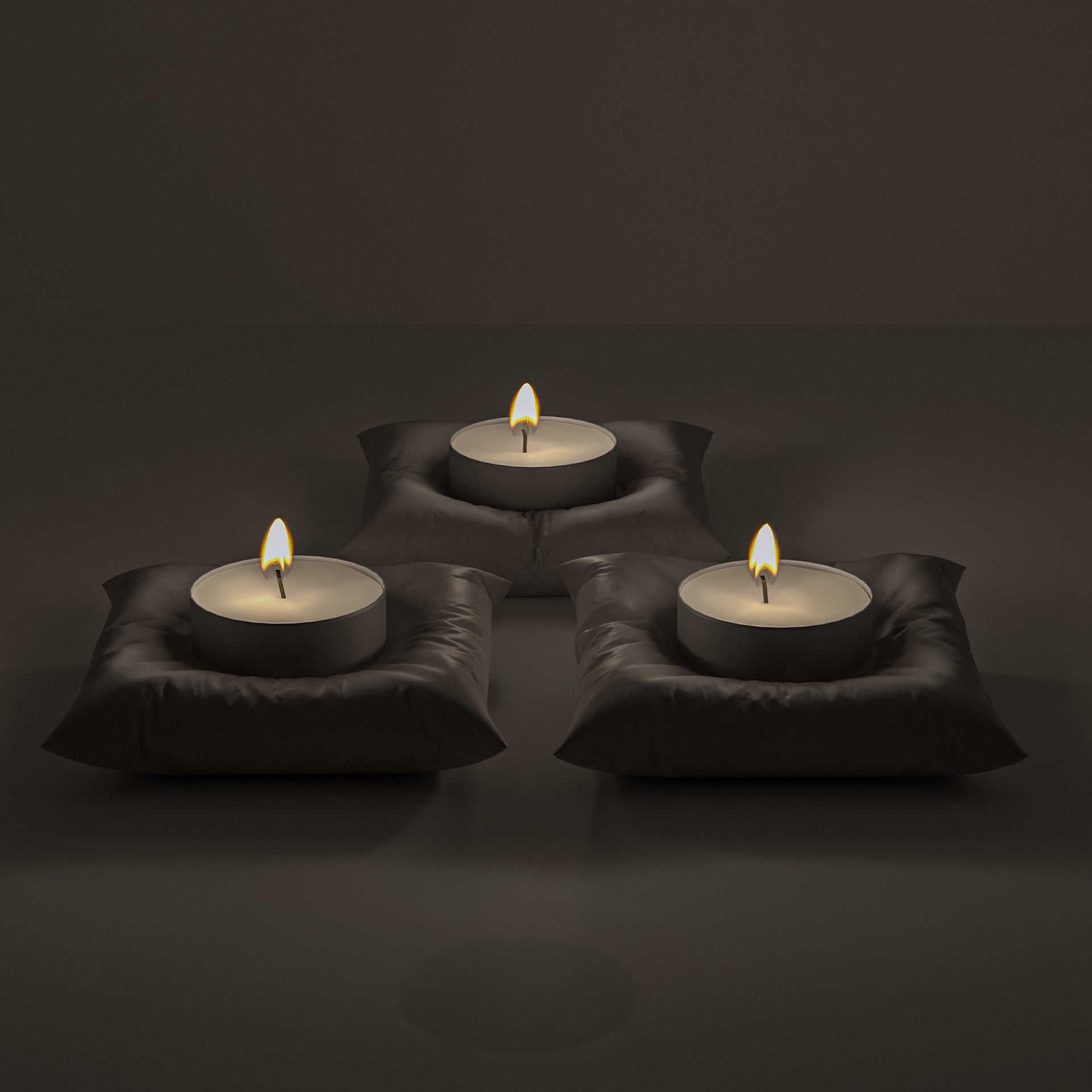 Handmade Cement Pillow Shape Candle Holder - Set of 3
