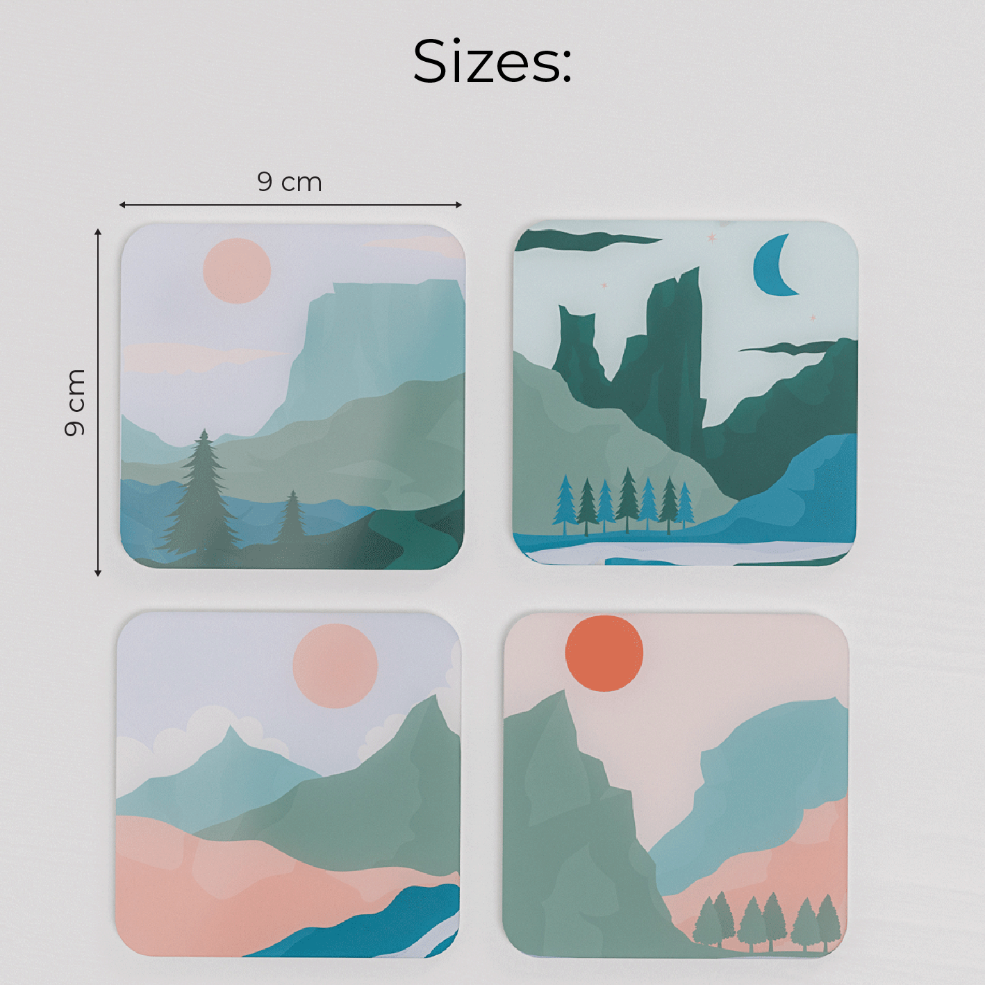 Mountains - Acrylic Coaster Set