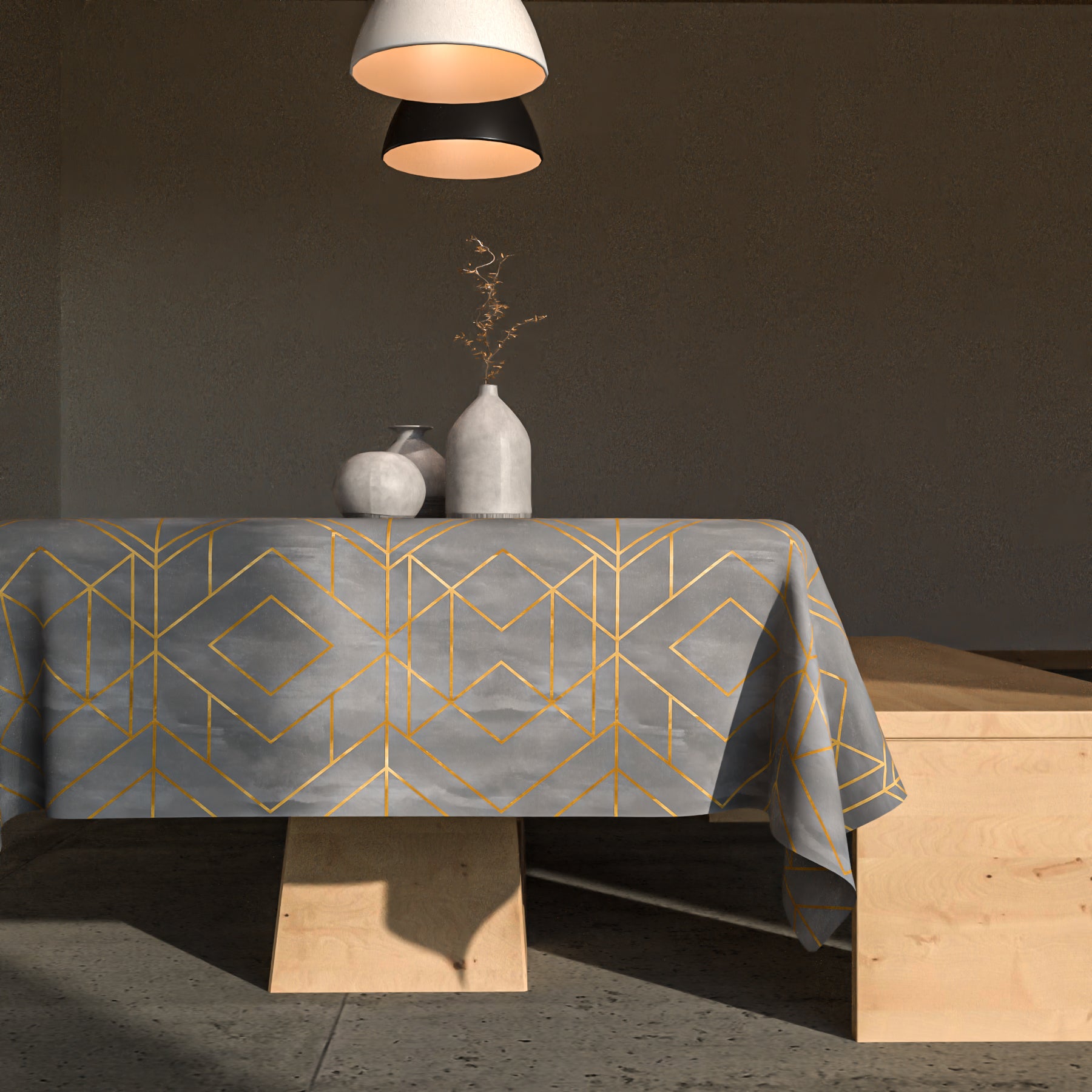 مفرش طاولة - جولدز رمادي