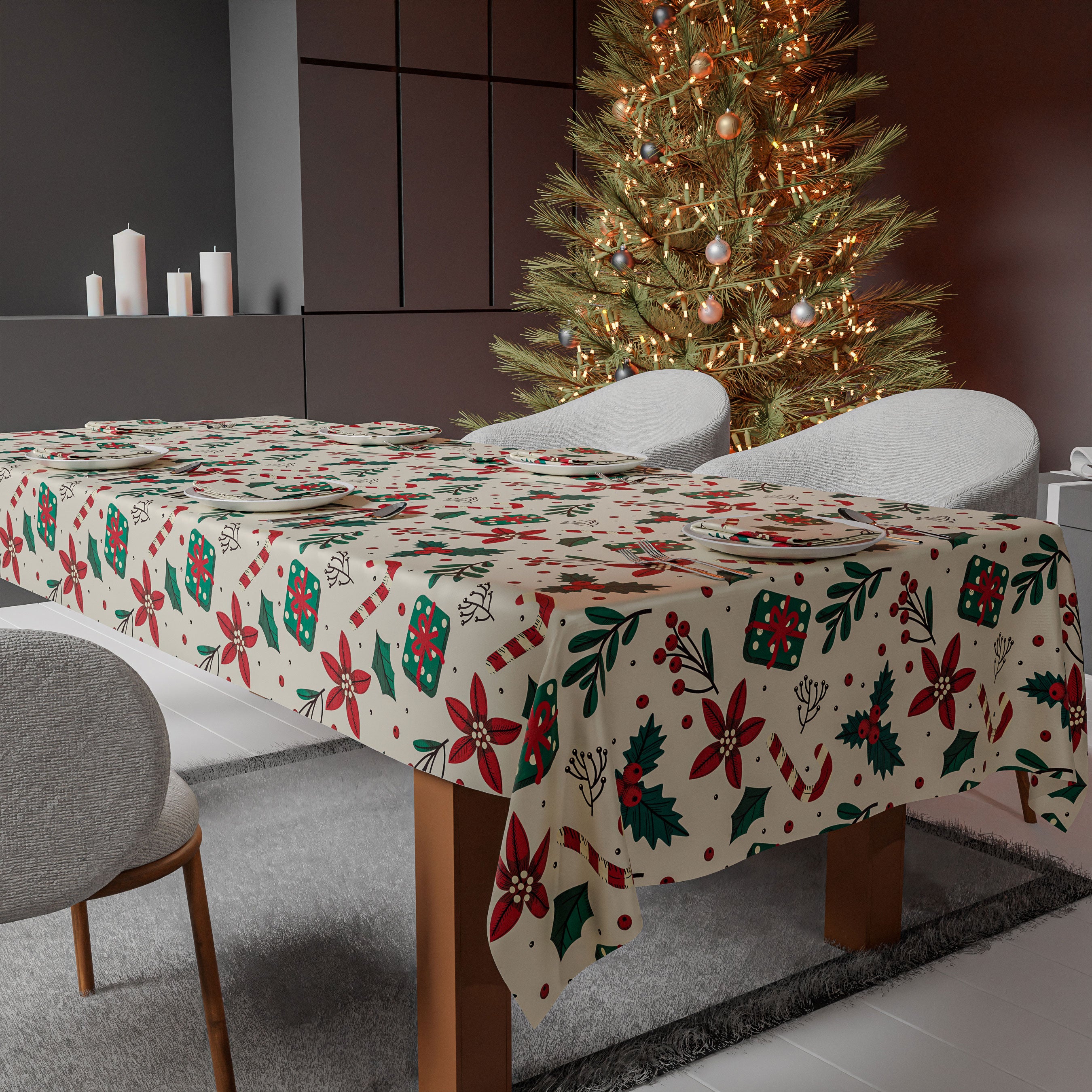 Christmas 12 Tablecloth & Napkins Set