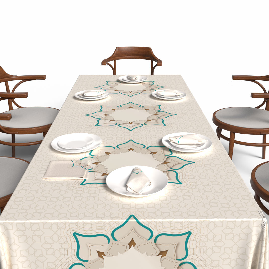 طقم مفارش الطاولة + المناديل القماشية - دره