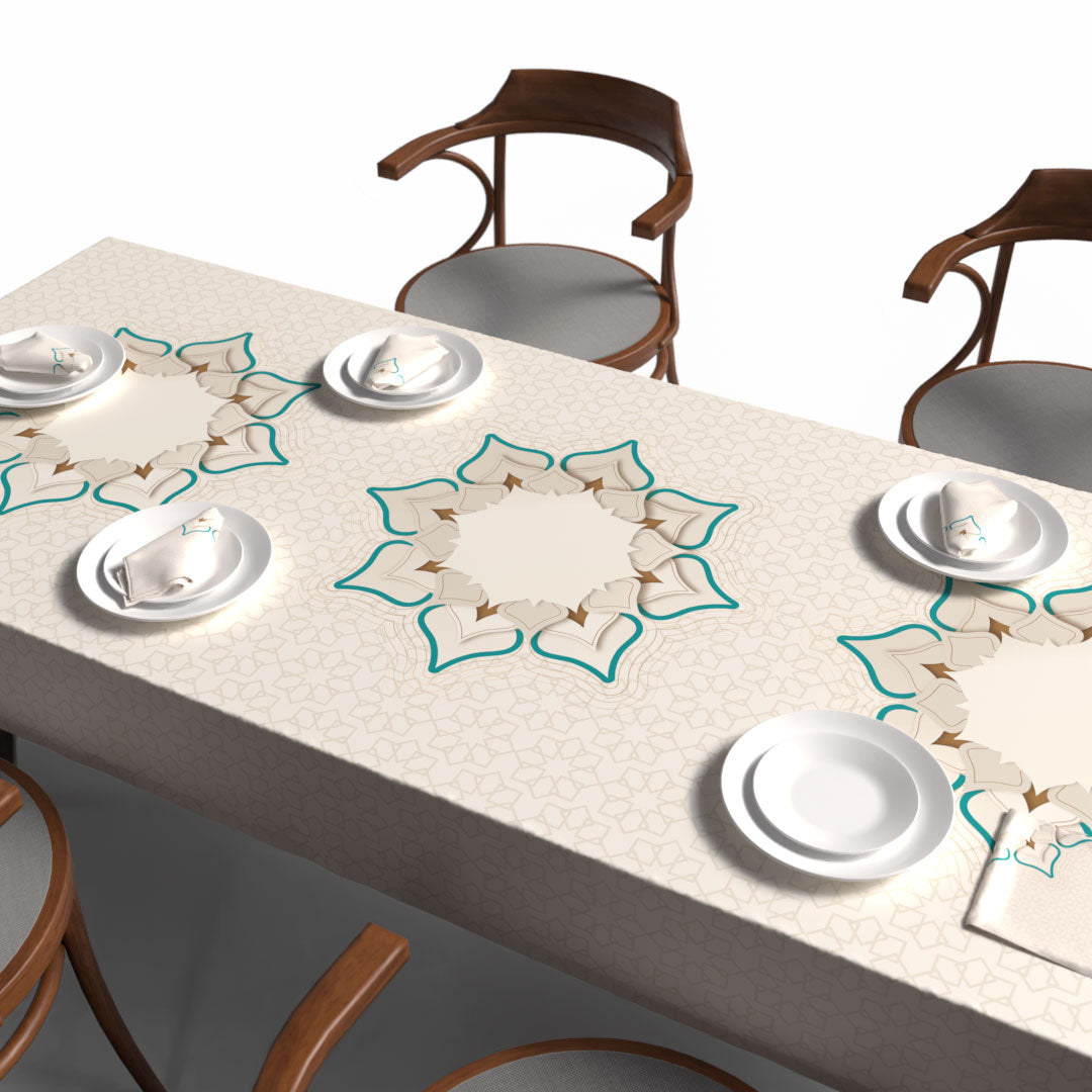 طقم مفارش الطاولة + المناديل القماشية - دره