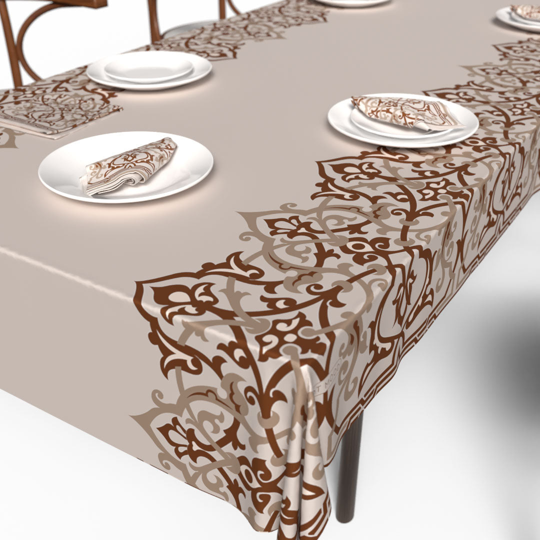 طقم مفارش الطاولة + المناديل القماشية - اطلس