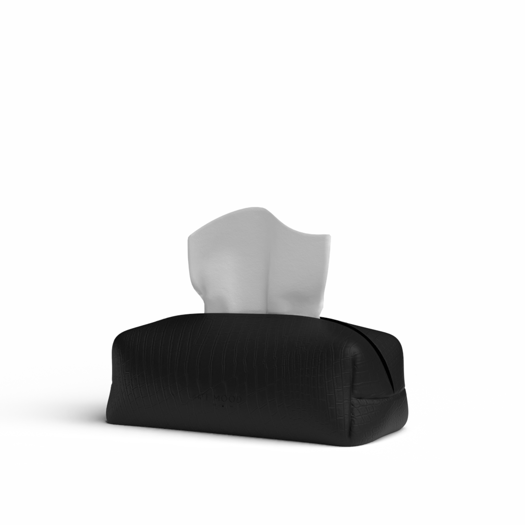 Tissue Box - Black 2 Leather