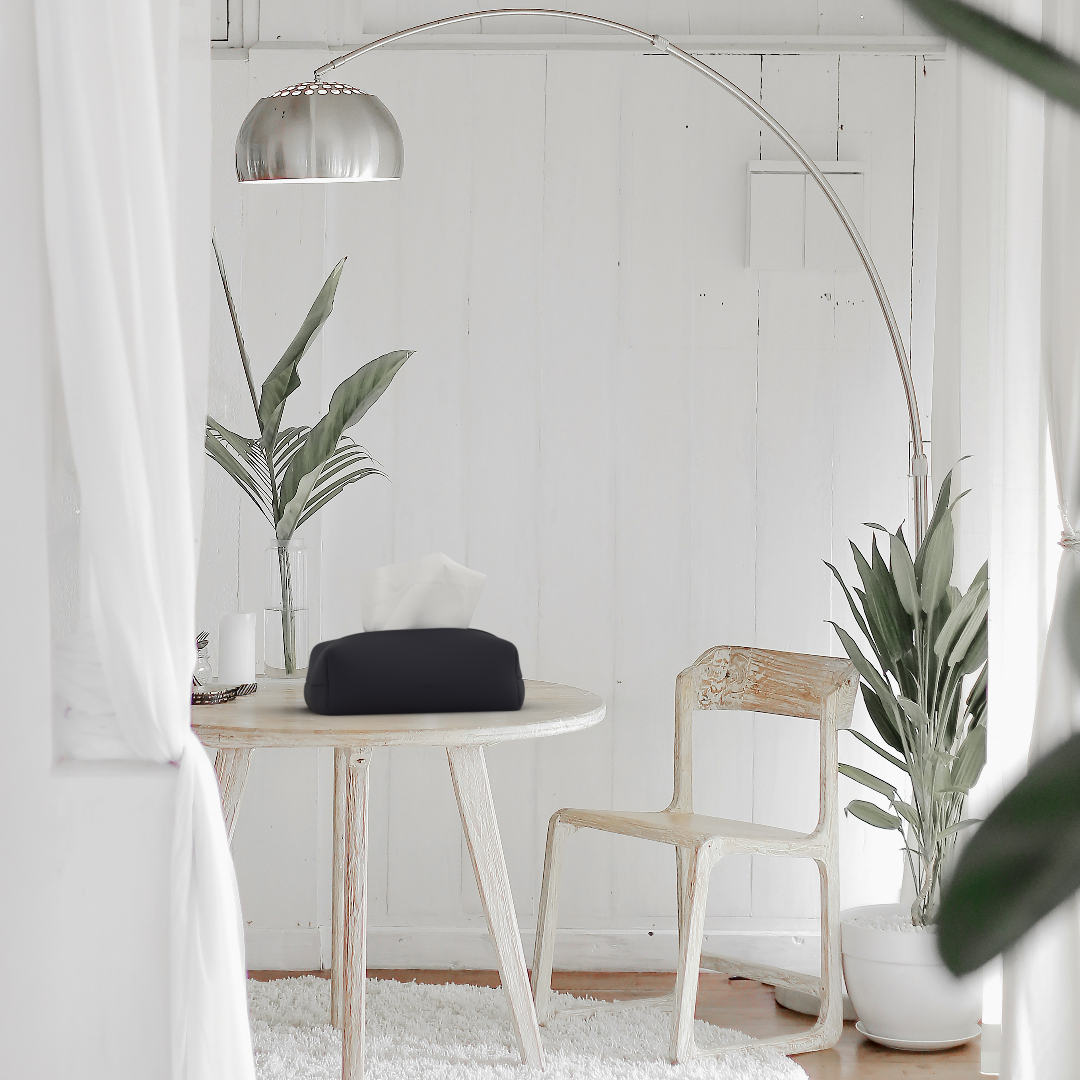 Tissue Box - Dark Blue Leather