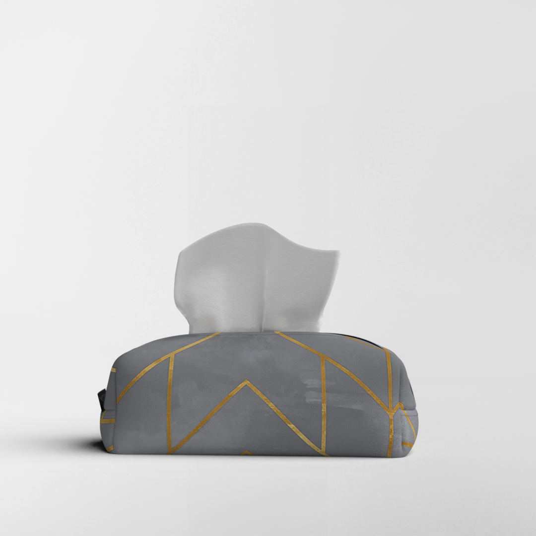 Tissue Box - Fabric - Golds Grey
