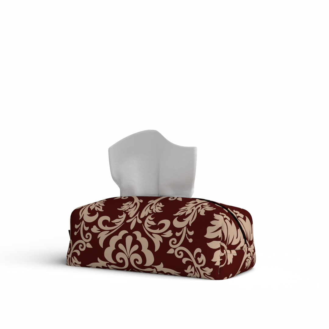 Tissue Box - Fabric - Sophia Maroon