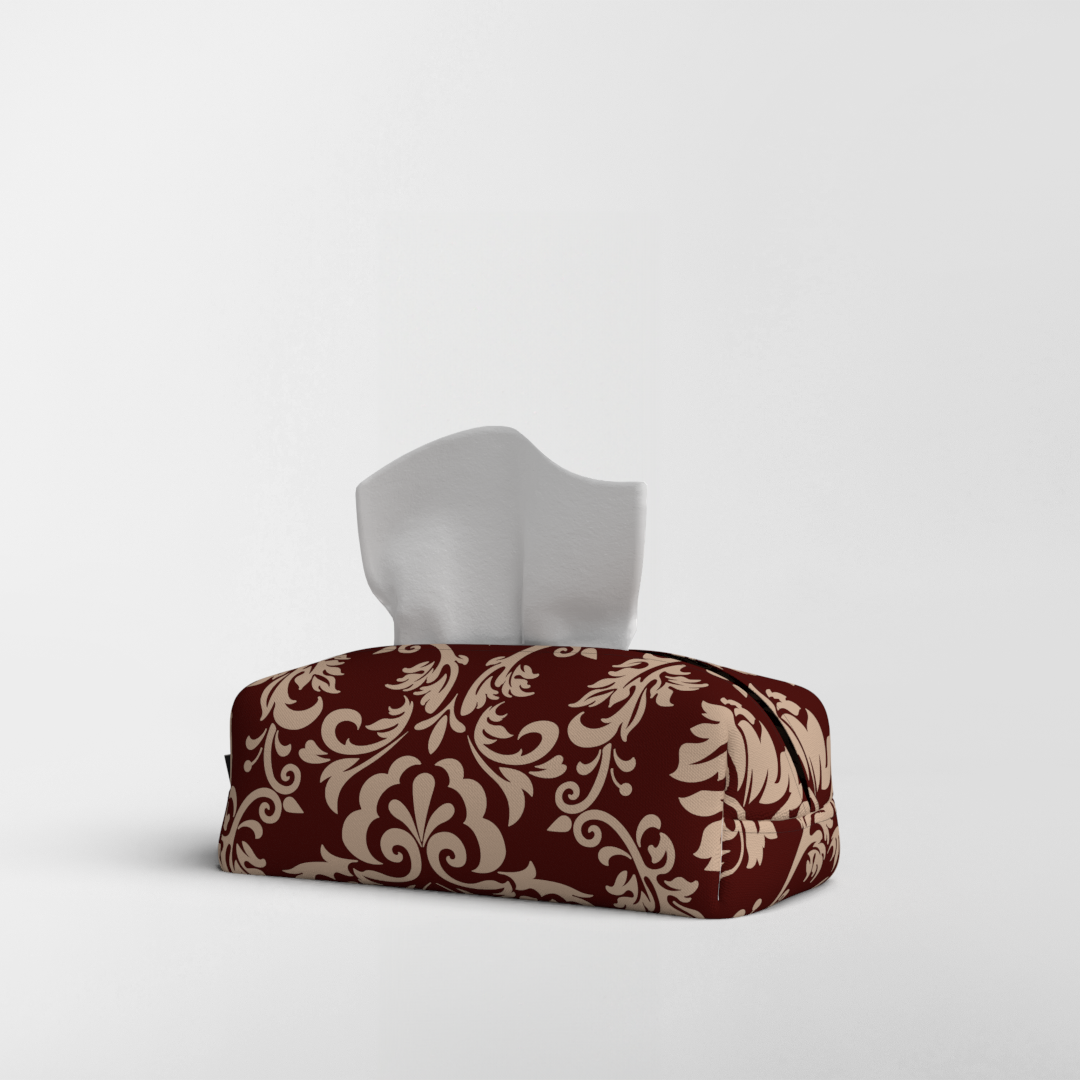 Tissue Box - Fabric - Sophia Maroon