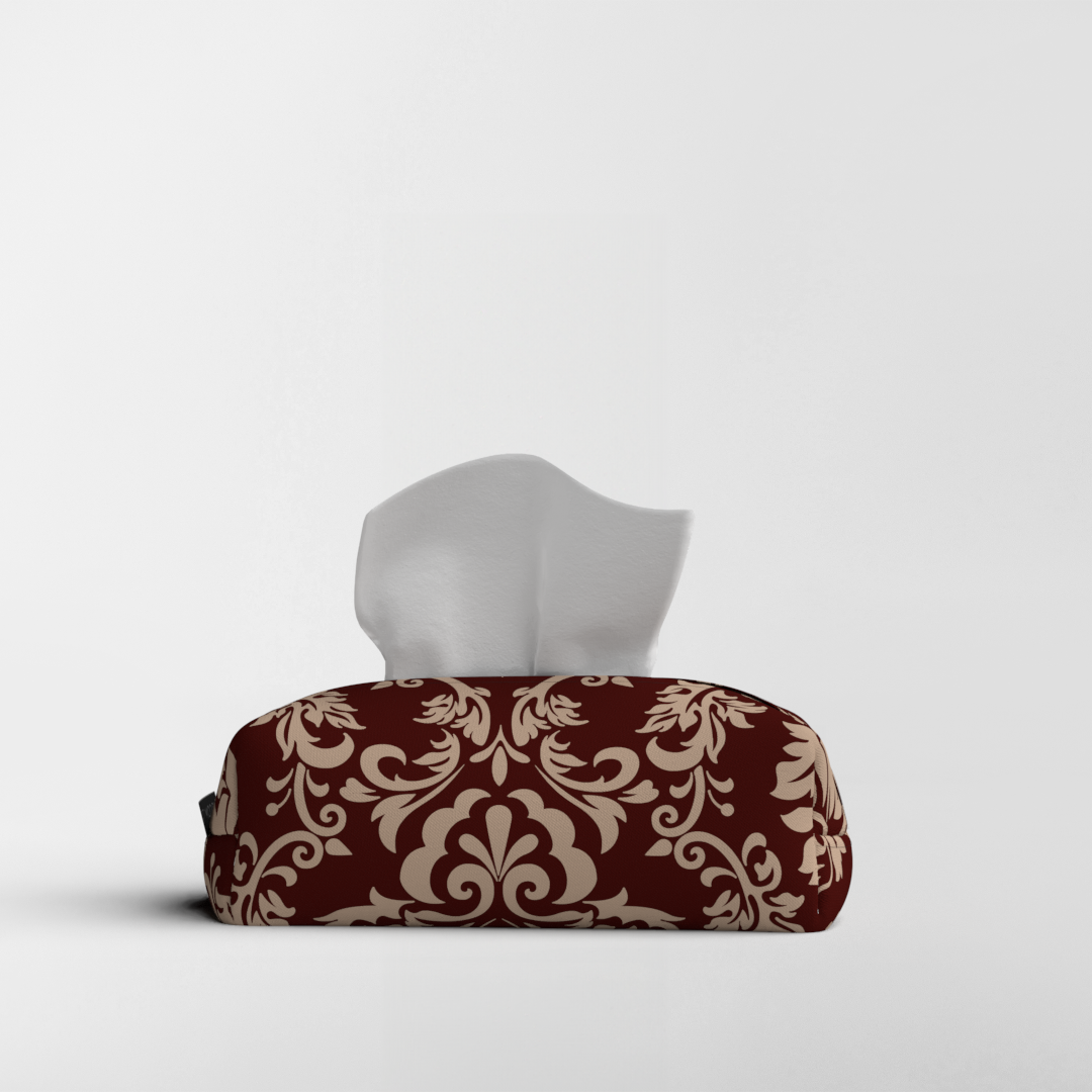 Tissue Box - Fabric - Sophia Maroon