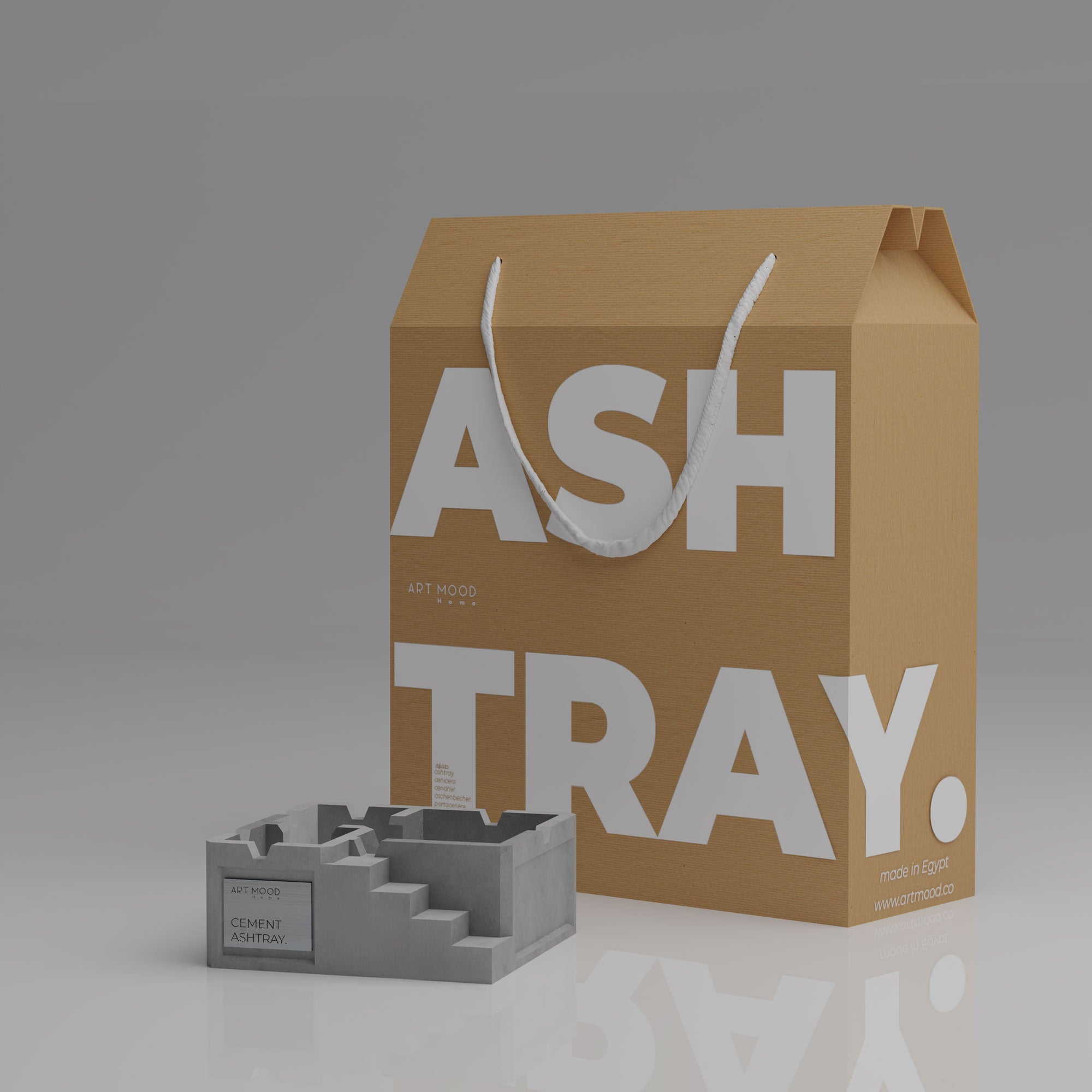 Cendrier en ciment fait main 01 - LOOK BRUT