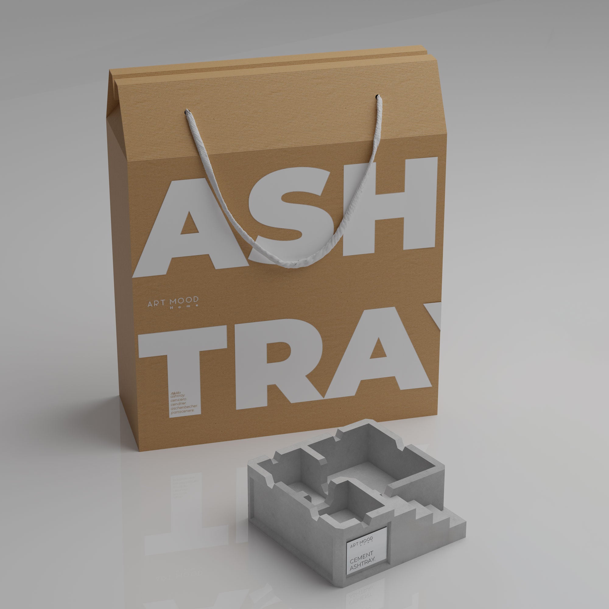 Cendrier en ciment fait main 01 - LOOK BRUT